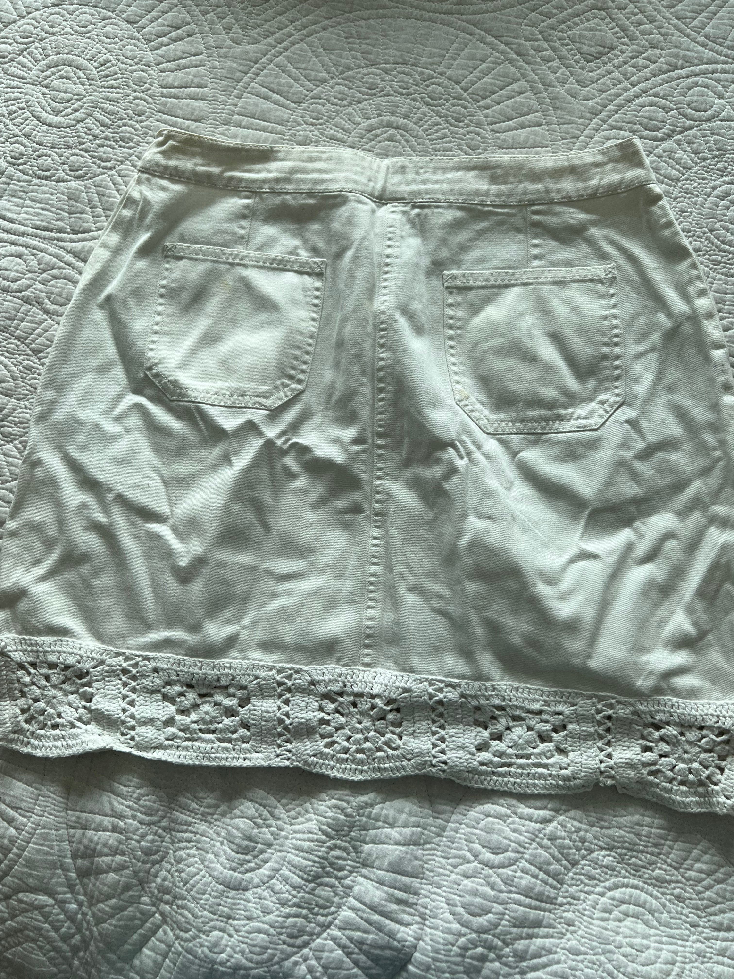 White mini skirt