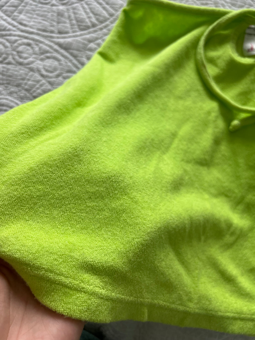 Lime green mini skirt