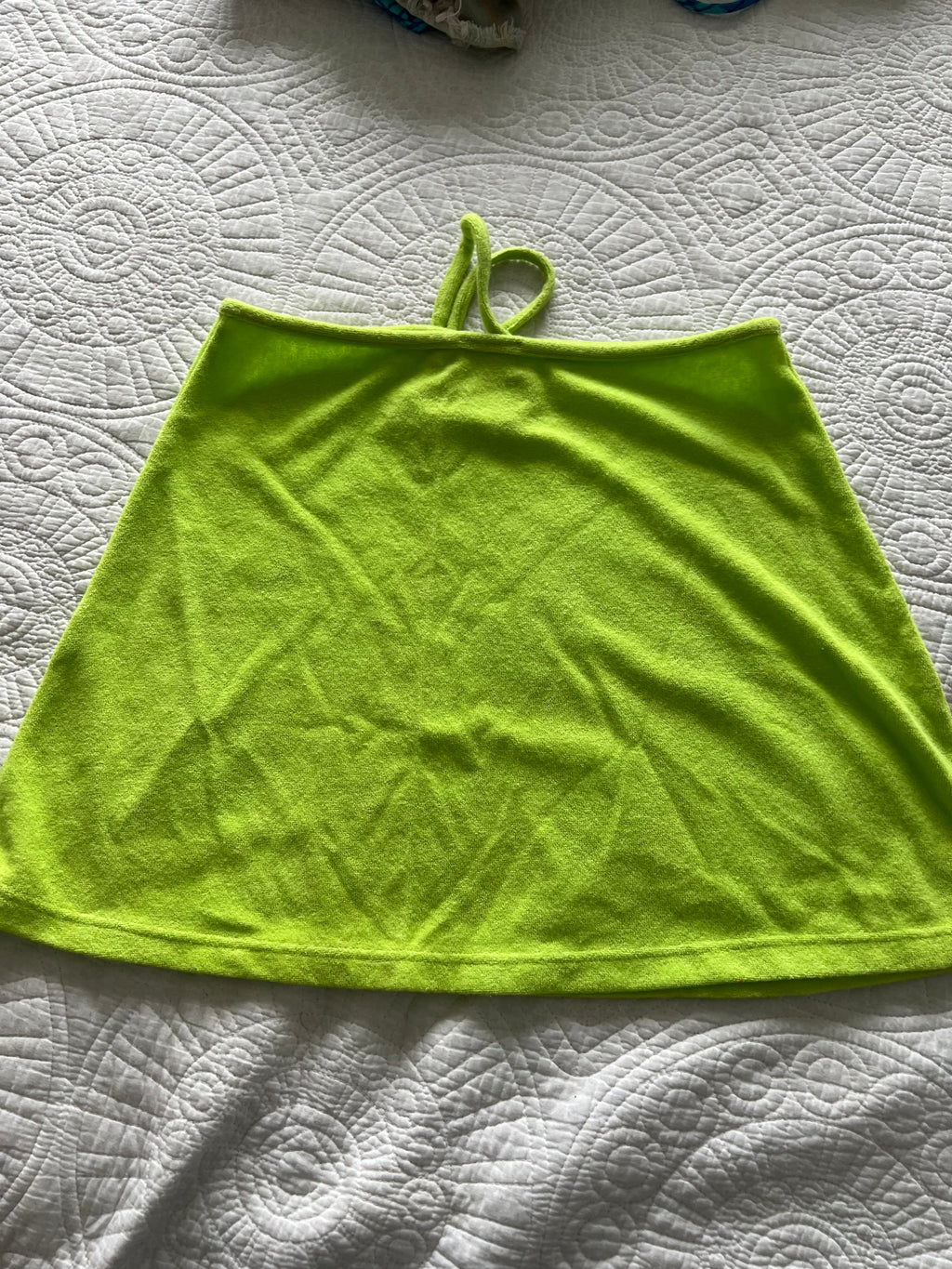 Lime green mini skirt