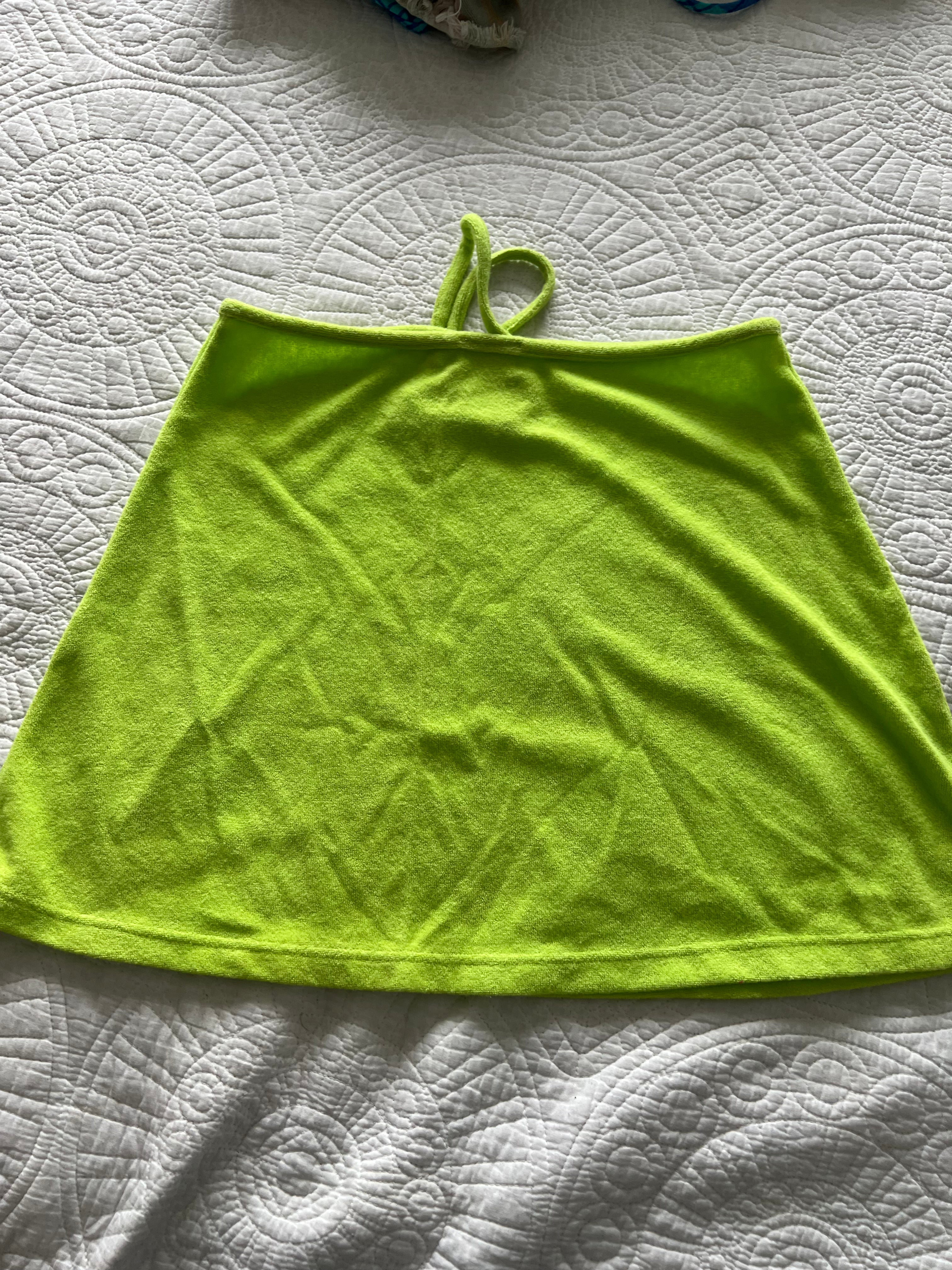 Lime green mini skirt