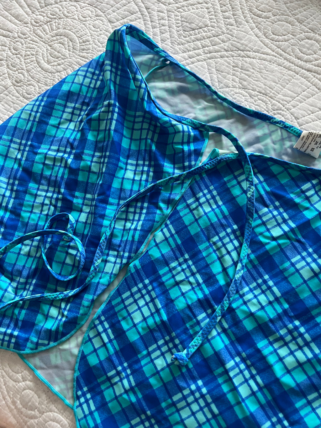 Blue checkered skirt / Bikini cover