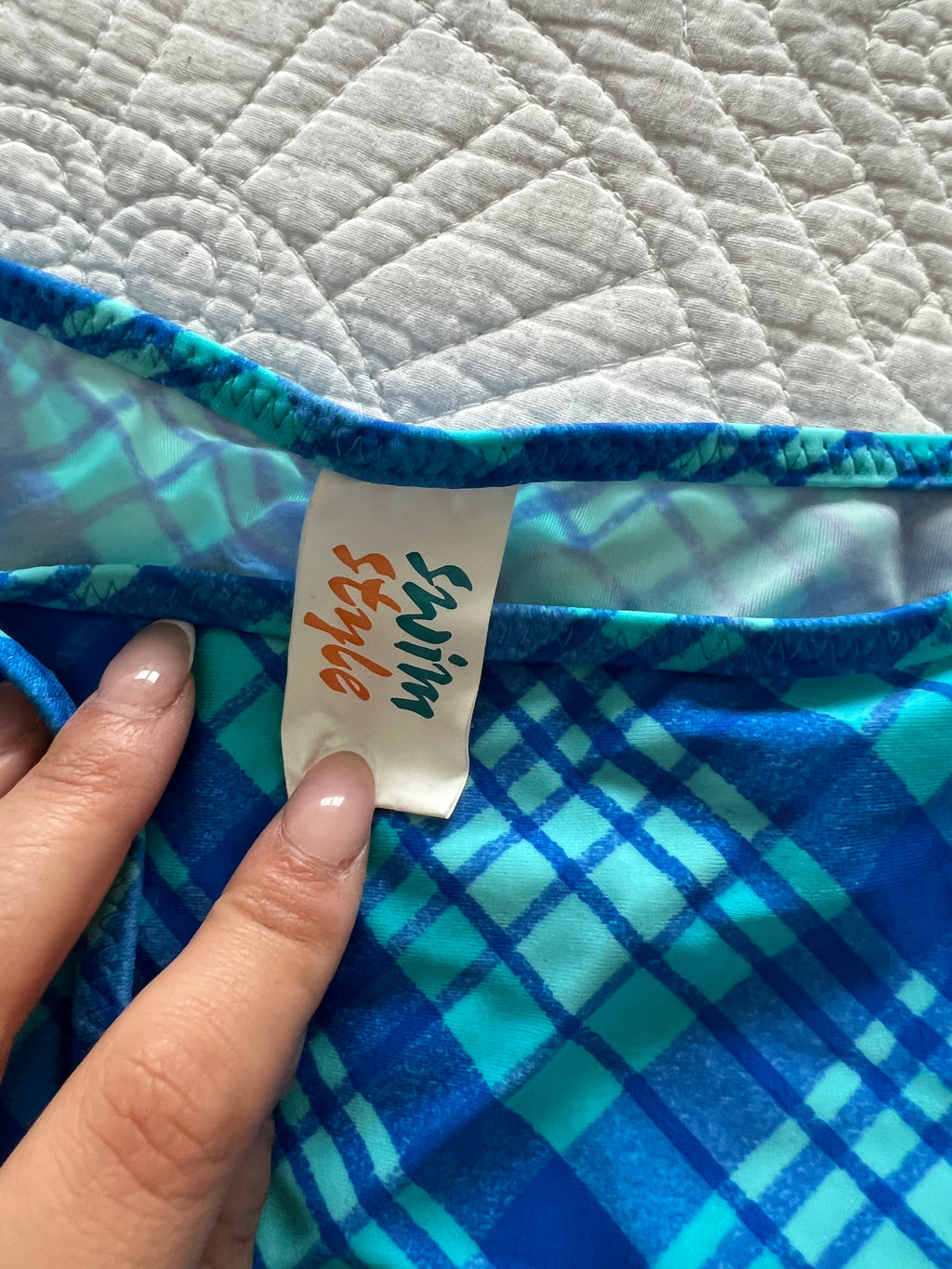 Blue checkered skirt / Bikini cover