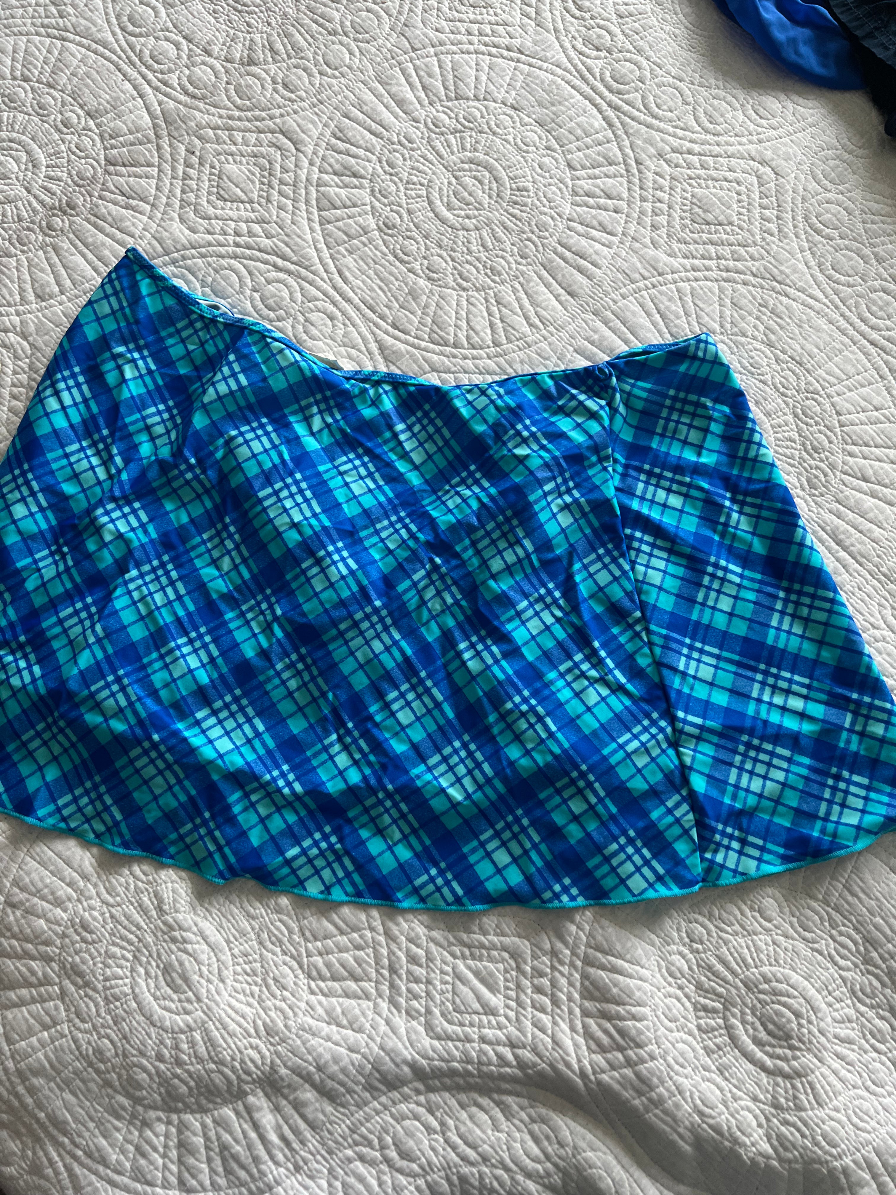 Blue checkered skirt / Bikini cover