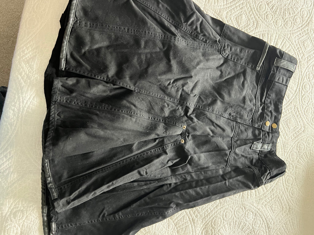 Black denim skirt