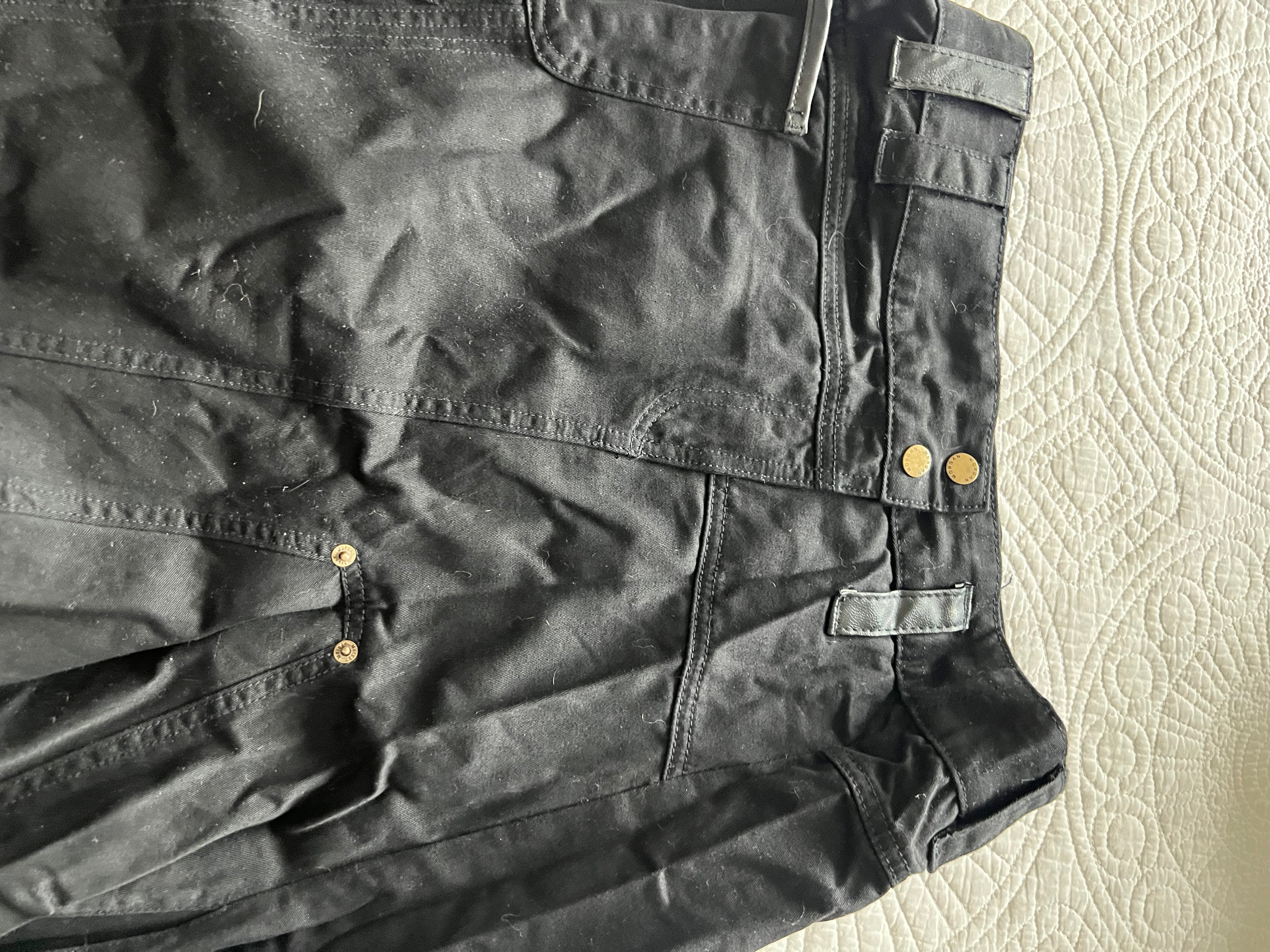 Black denim skirt