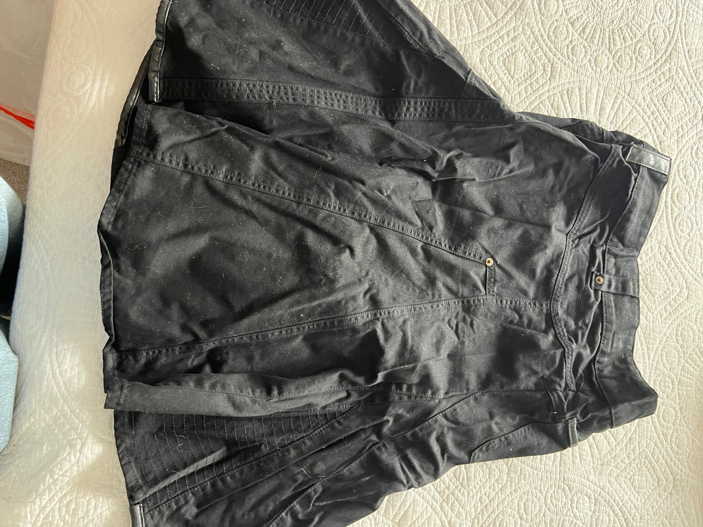 Black denim skirt