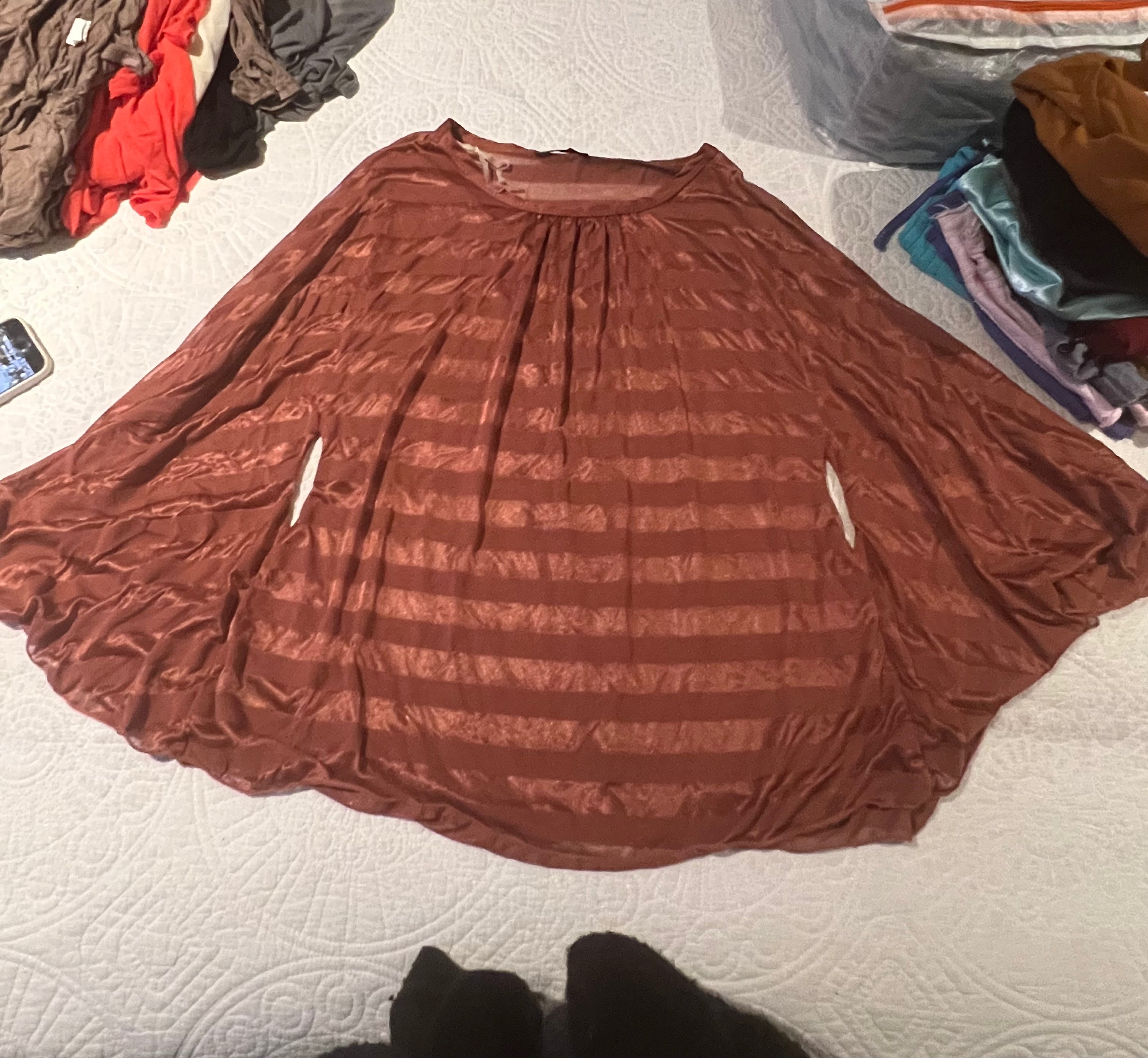 Over sized orange strip top
