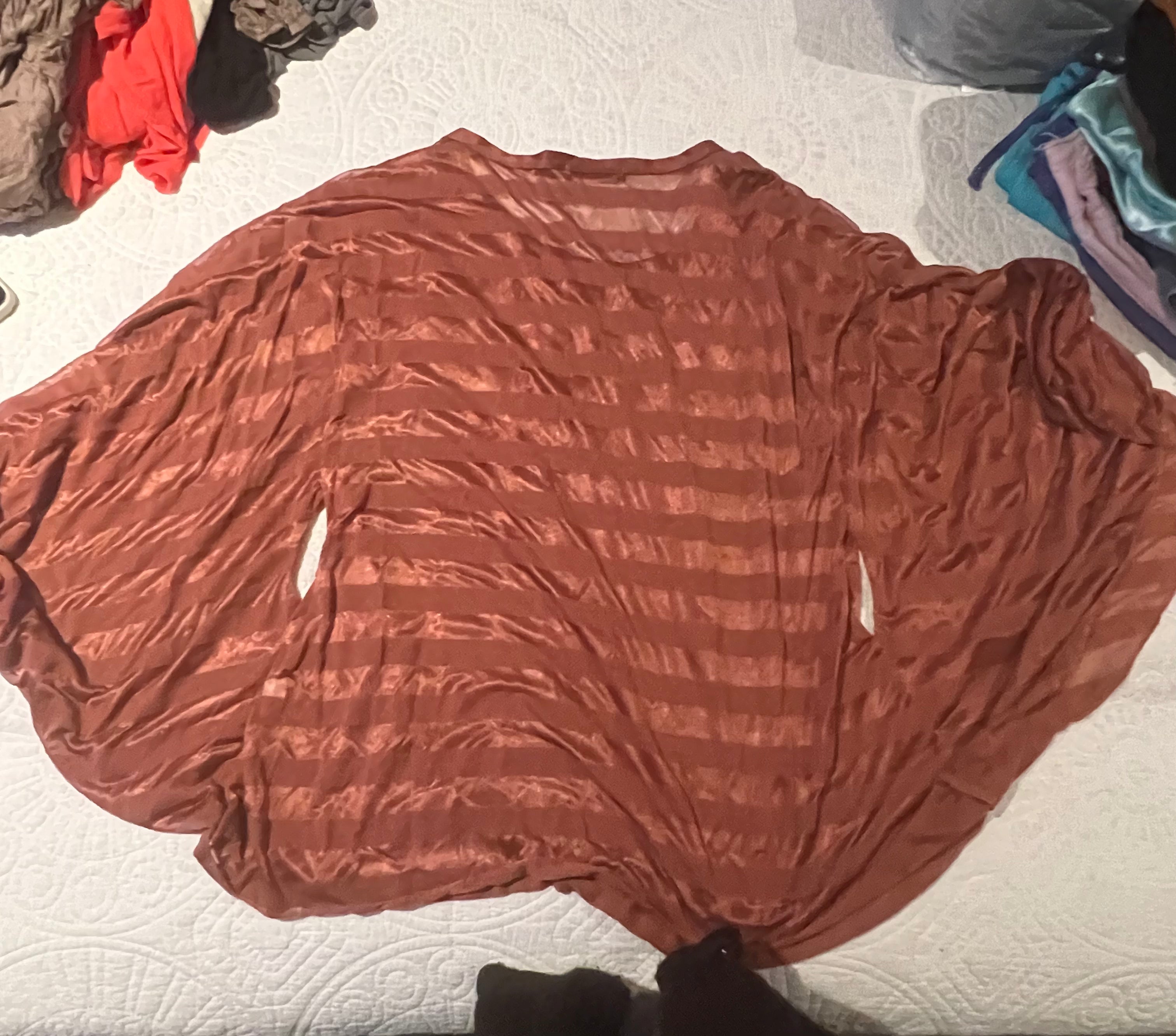 Over sized orange strip top