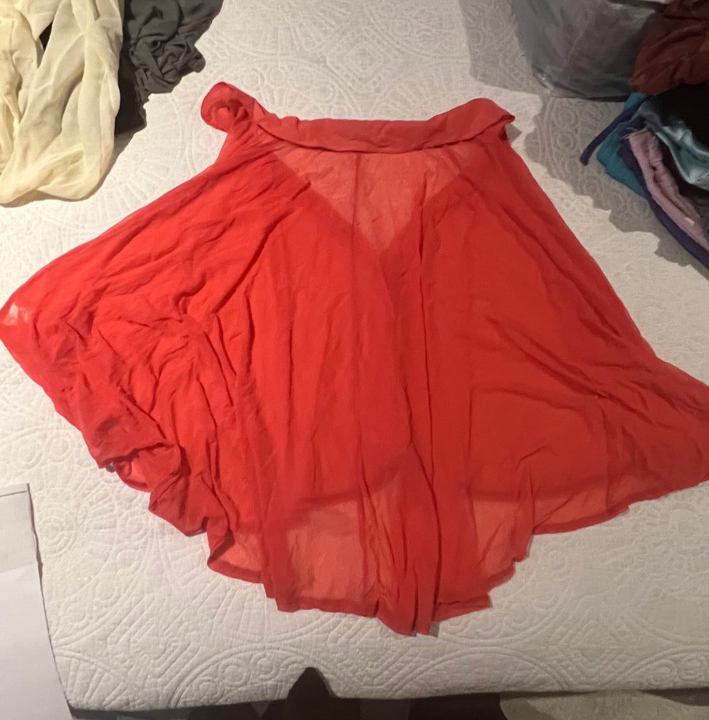 Red sheer top