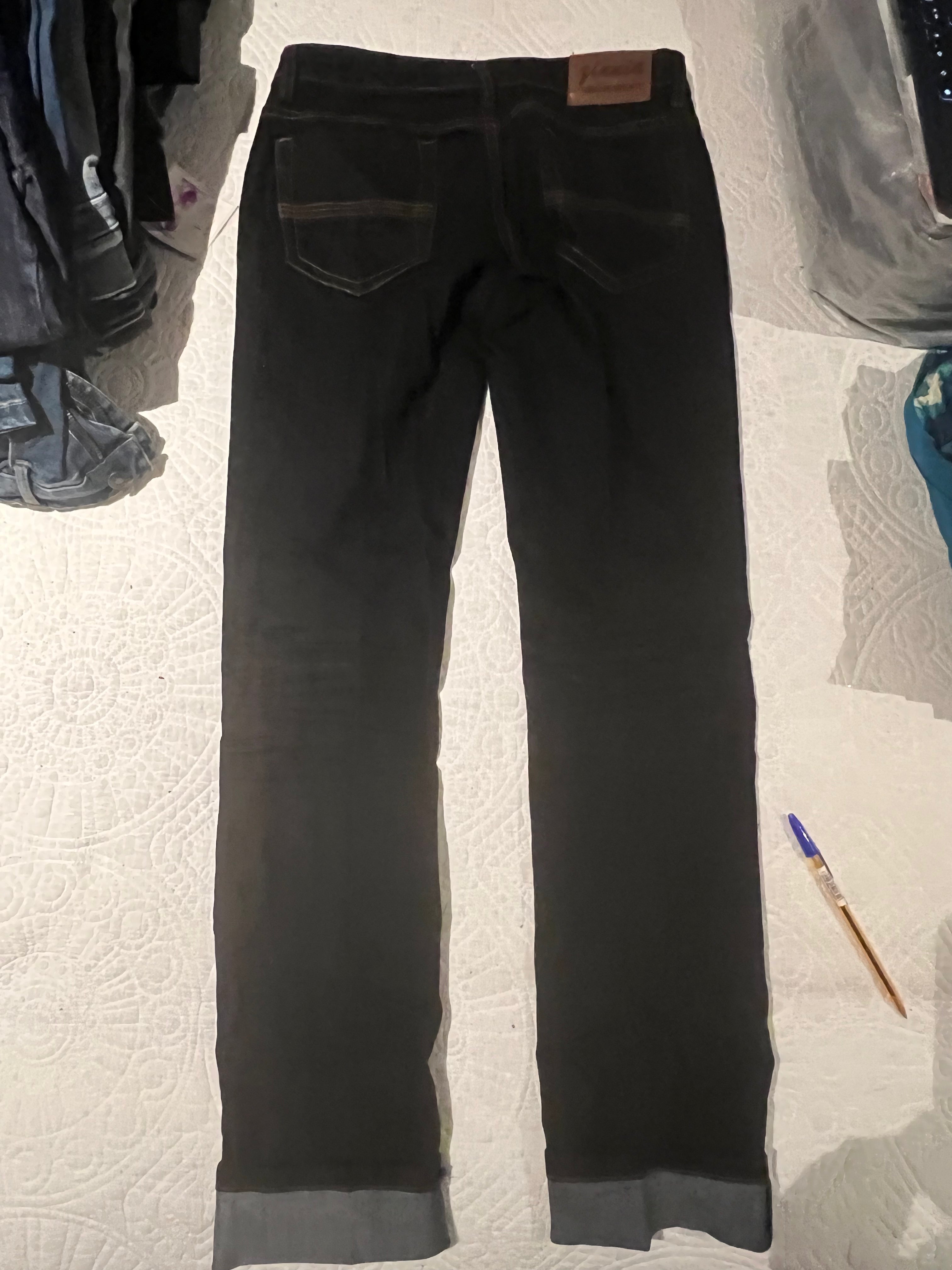 Black straight leg jeans
