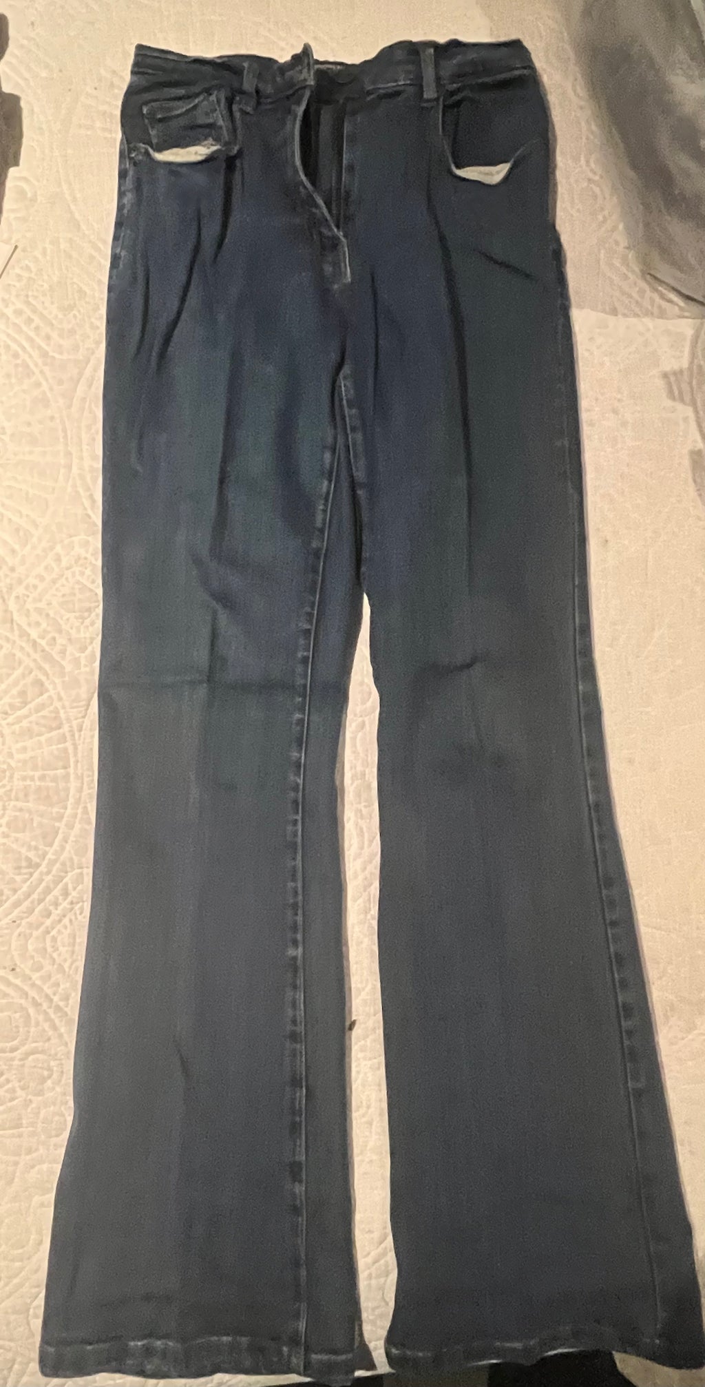 Straight leg dark jeans