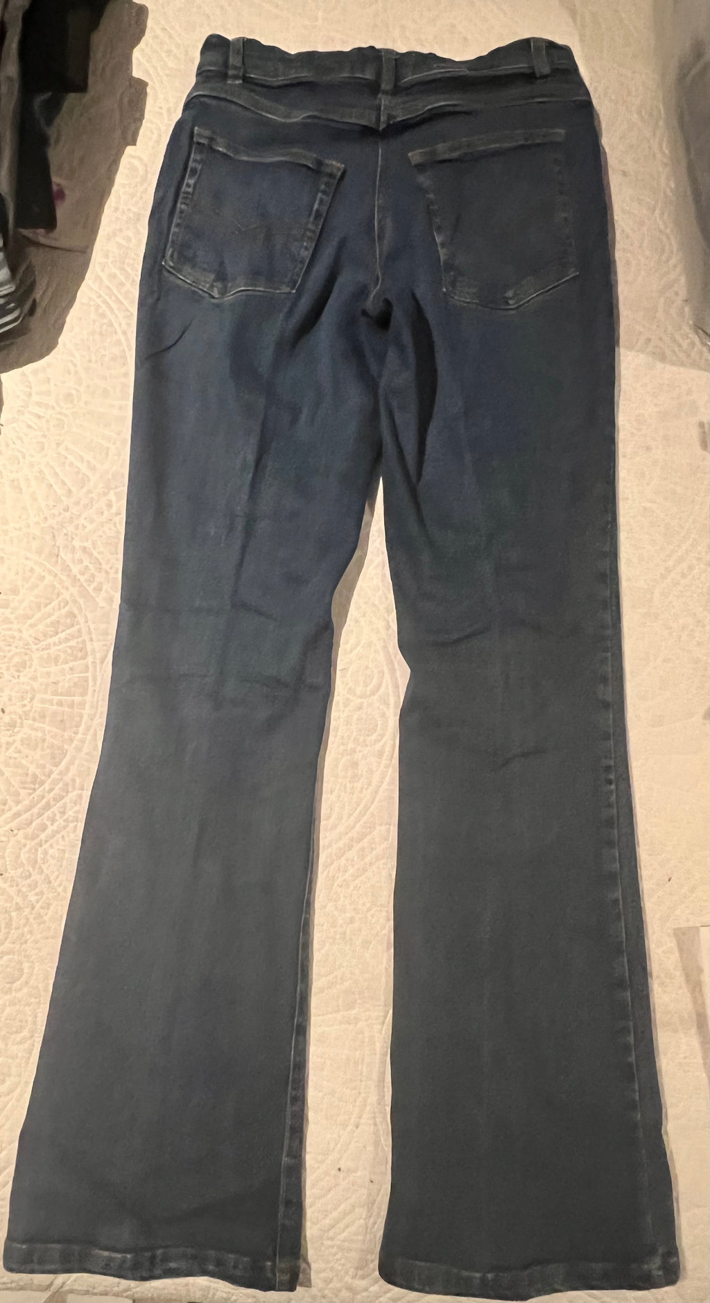 Straight leg dark jeans