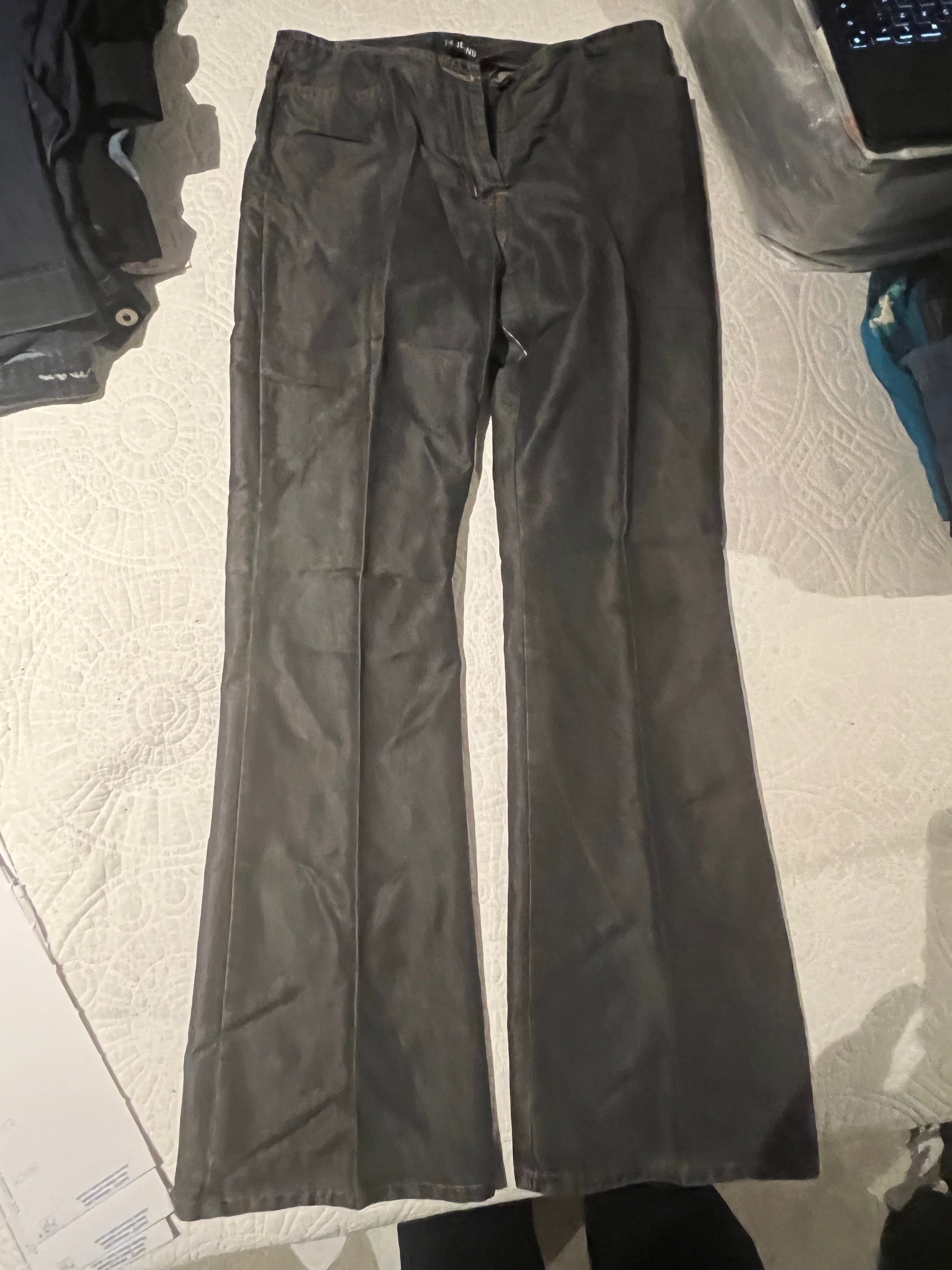 Black leather jeans