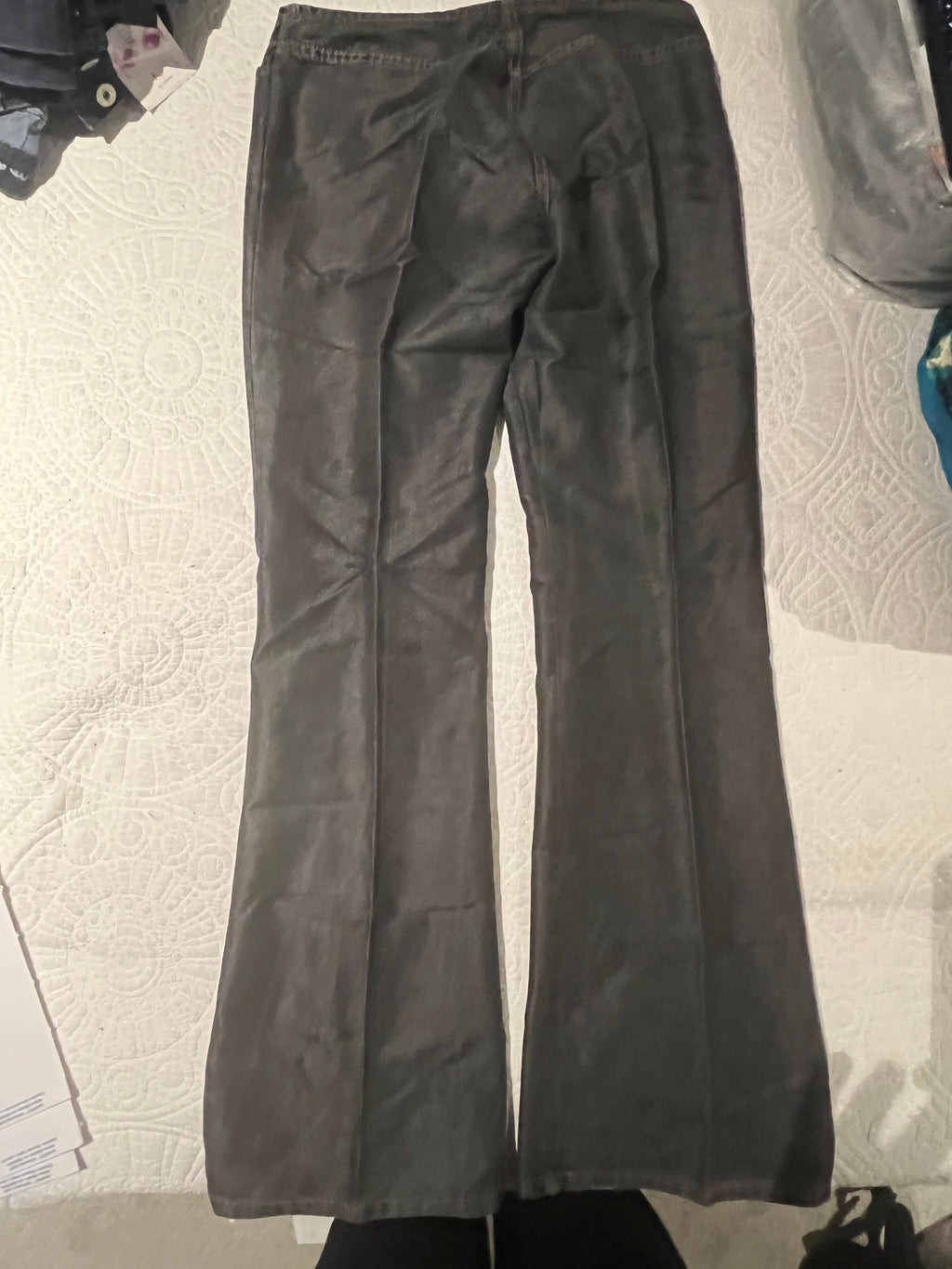 Black leather jeans