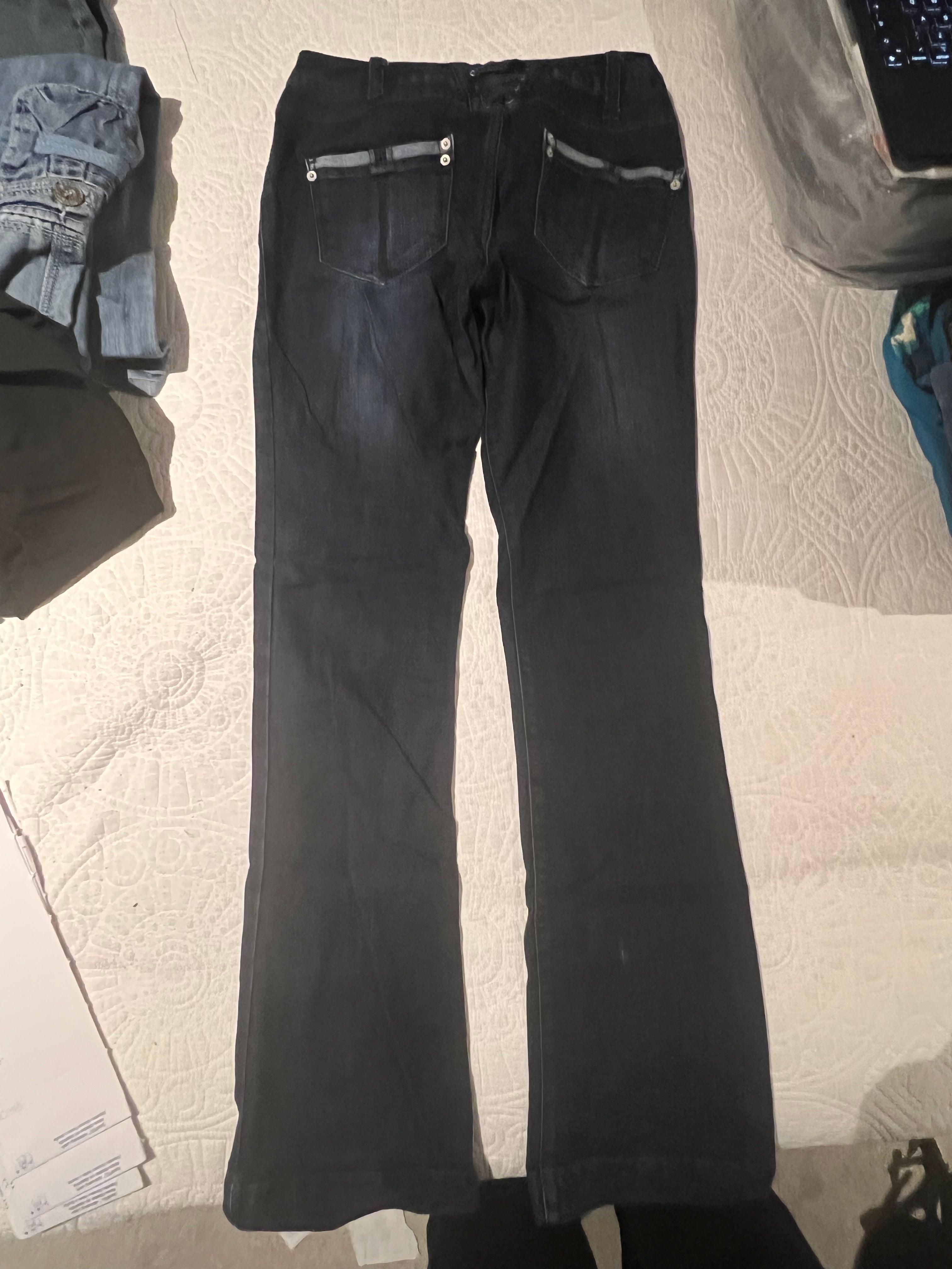 Dark blue straight leg jeans