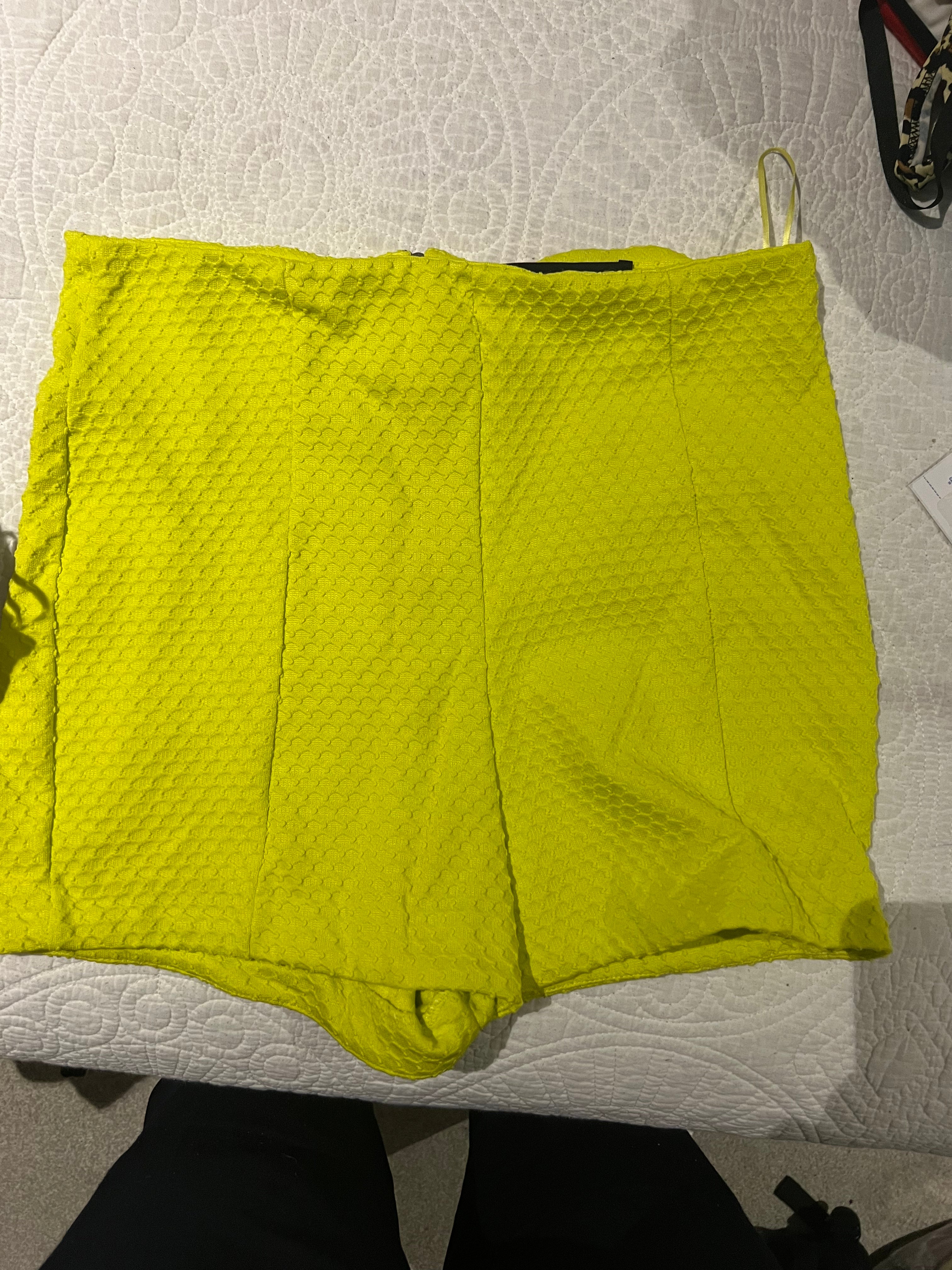 Yellow high waisted shorts