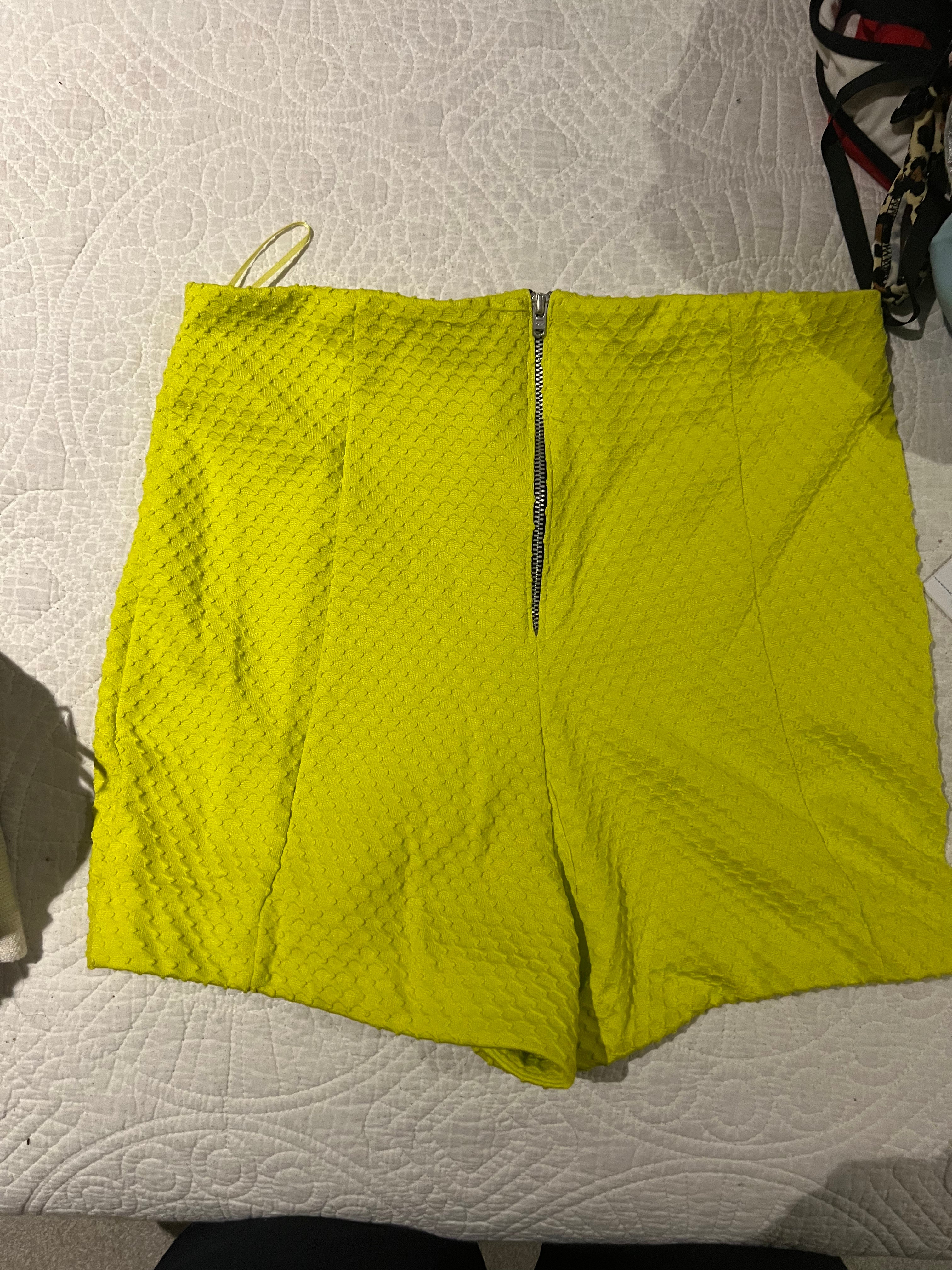 Yellow high waisted shorts