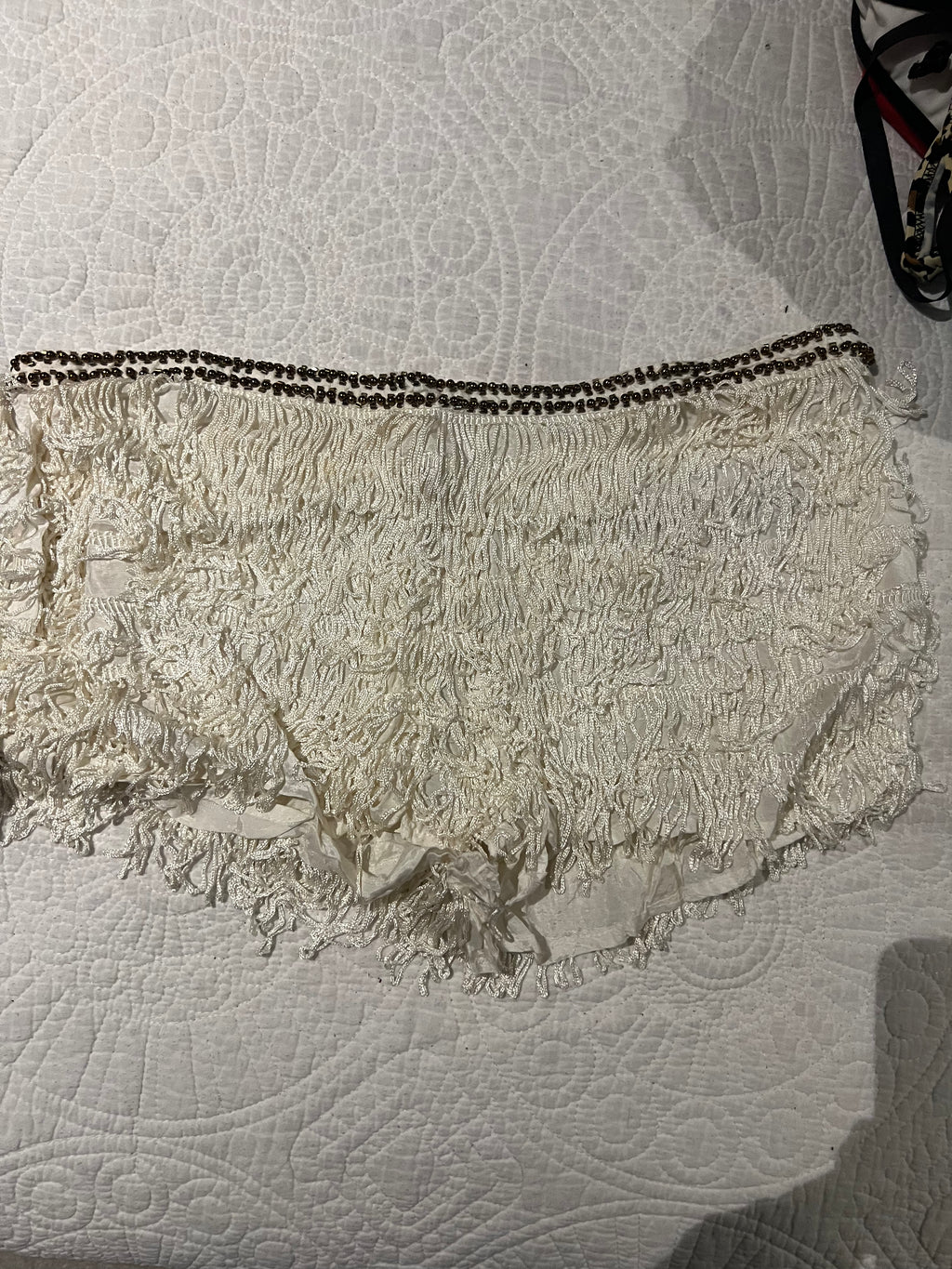 White tassel shorts