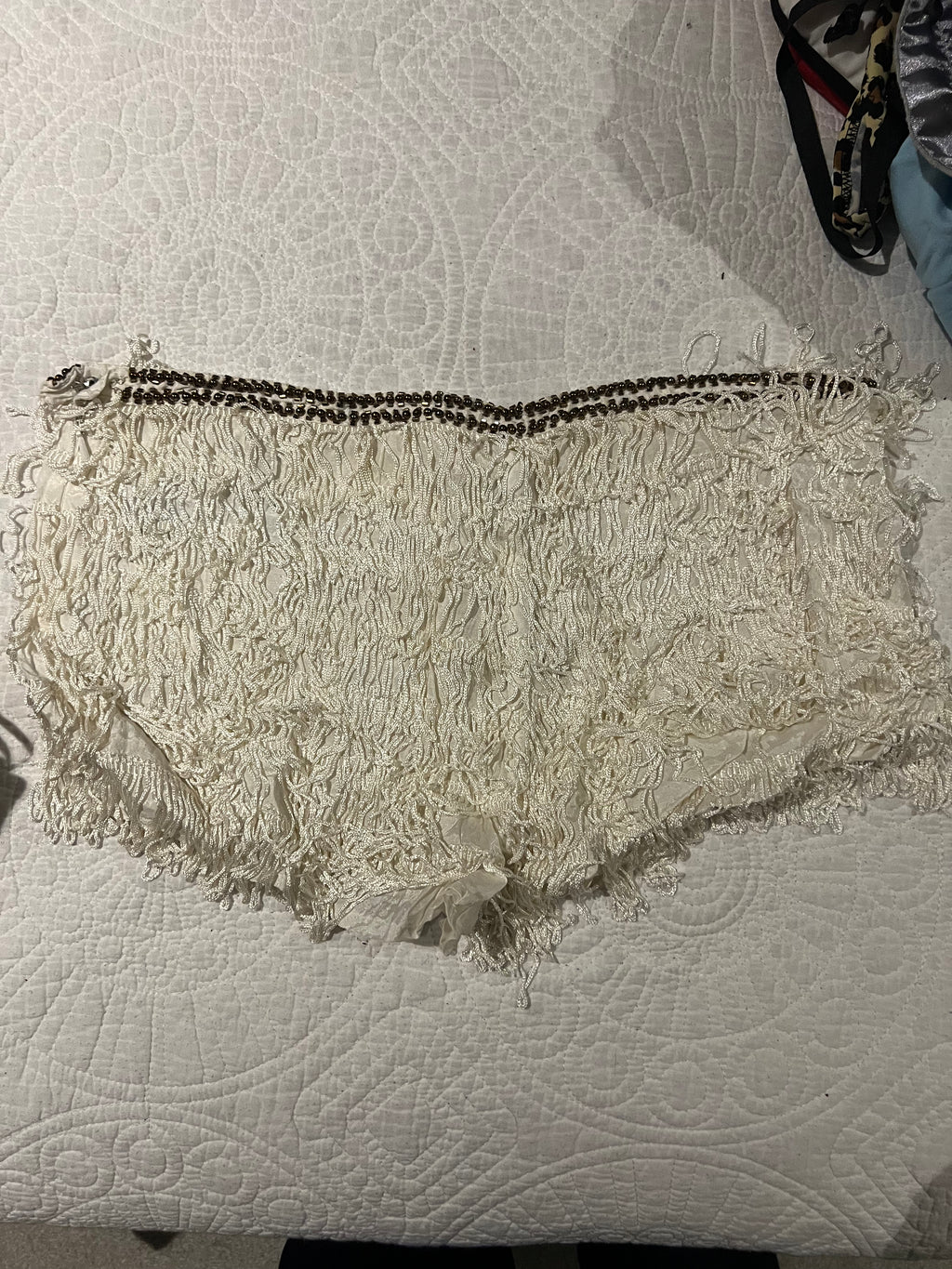 White tassel shorts