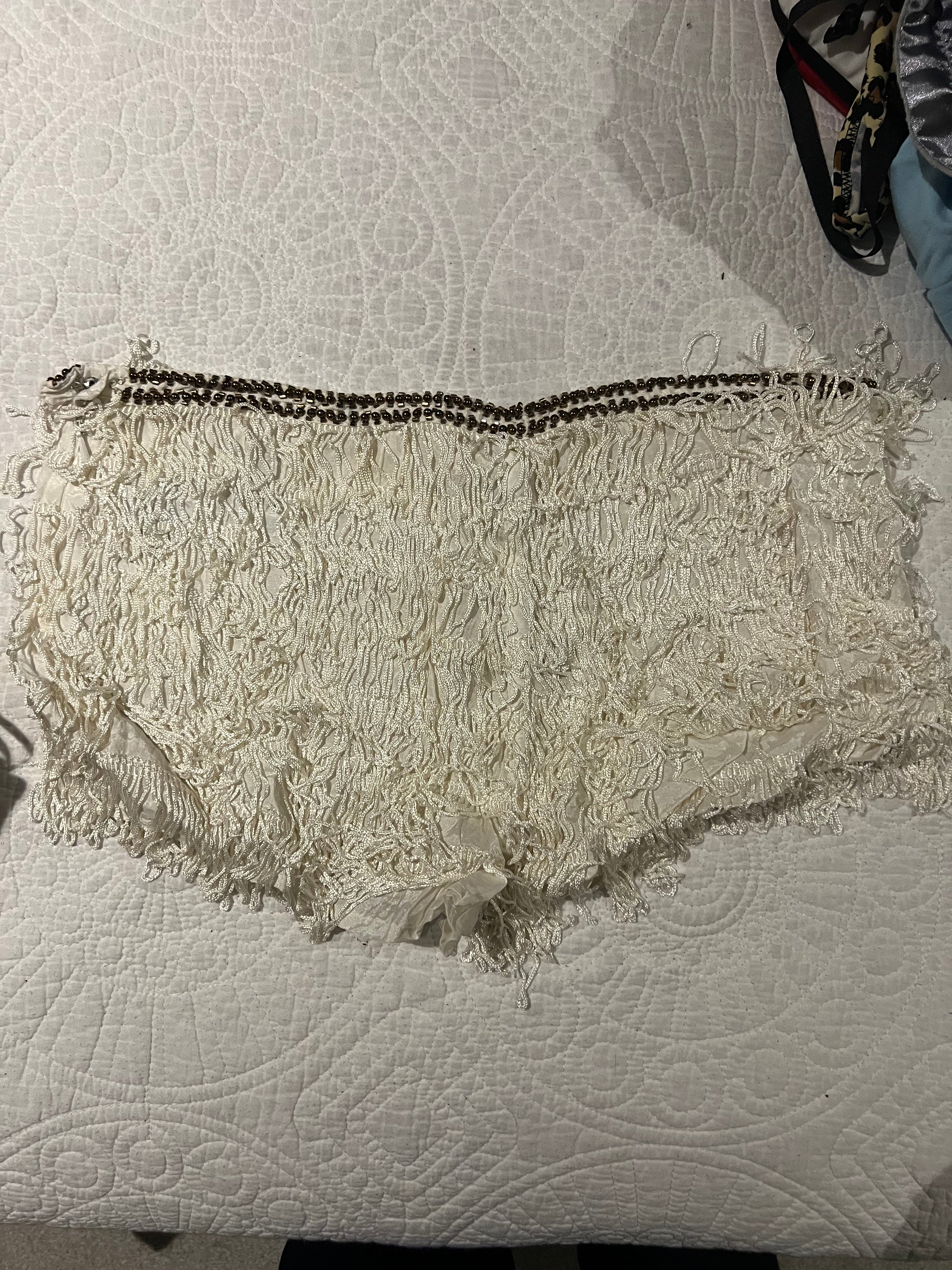 White tassel shorts