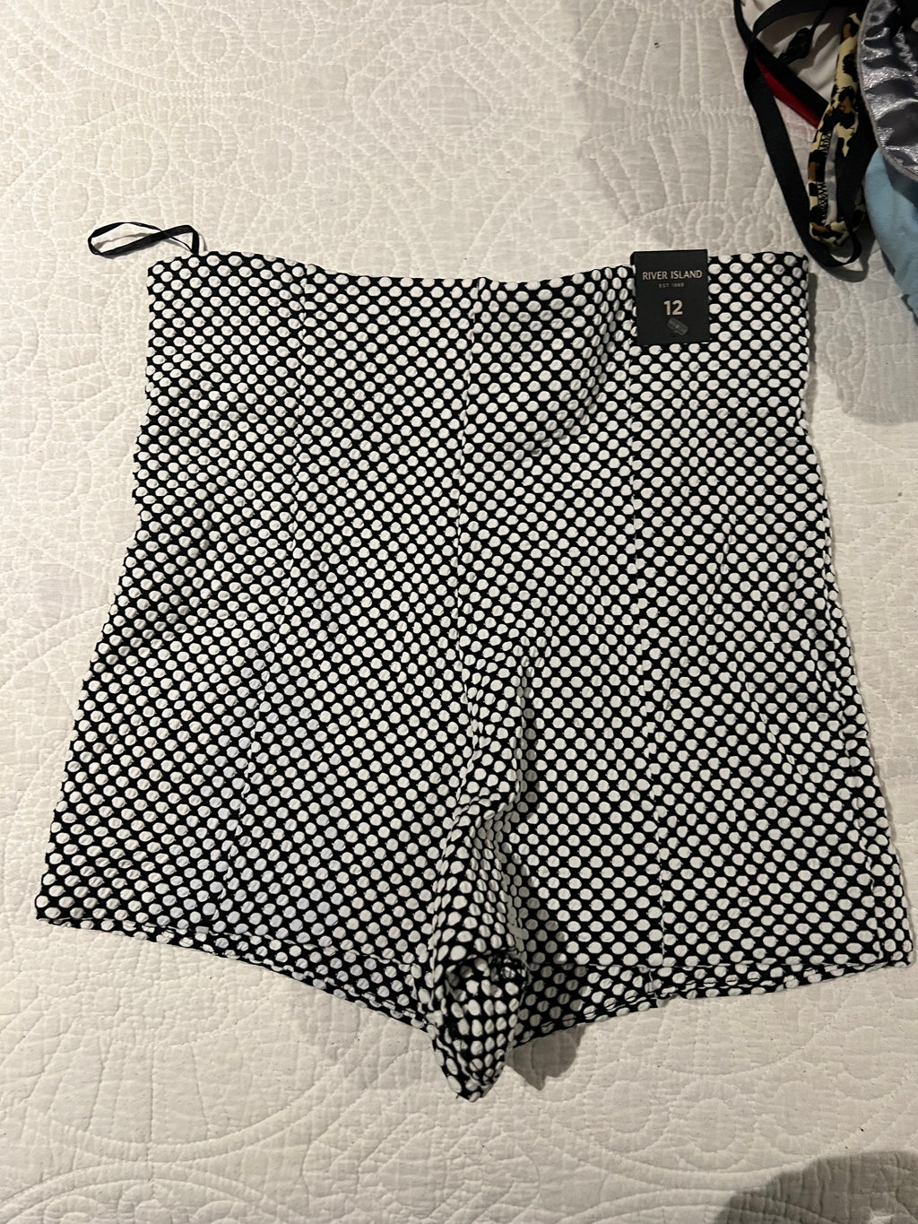 High waisted polka dot shorts