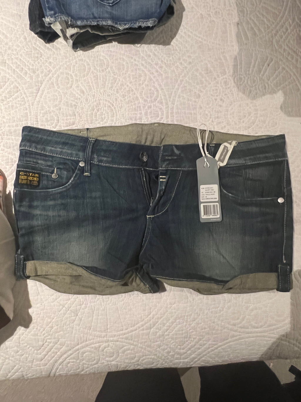 G star denim shorts