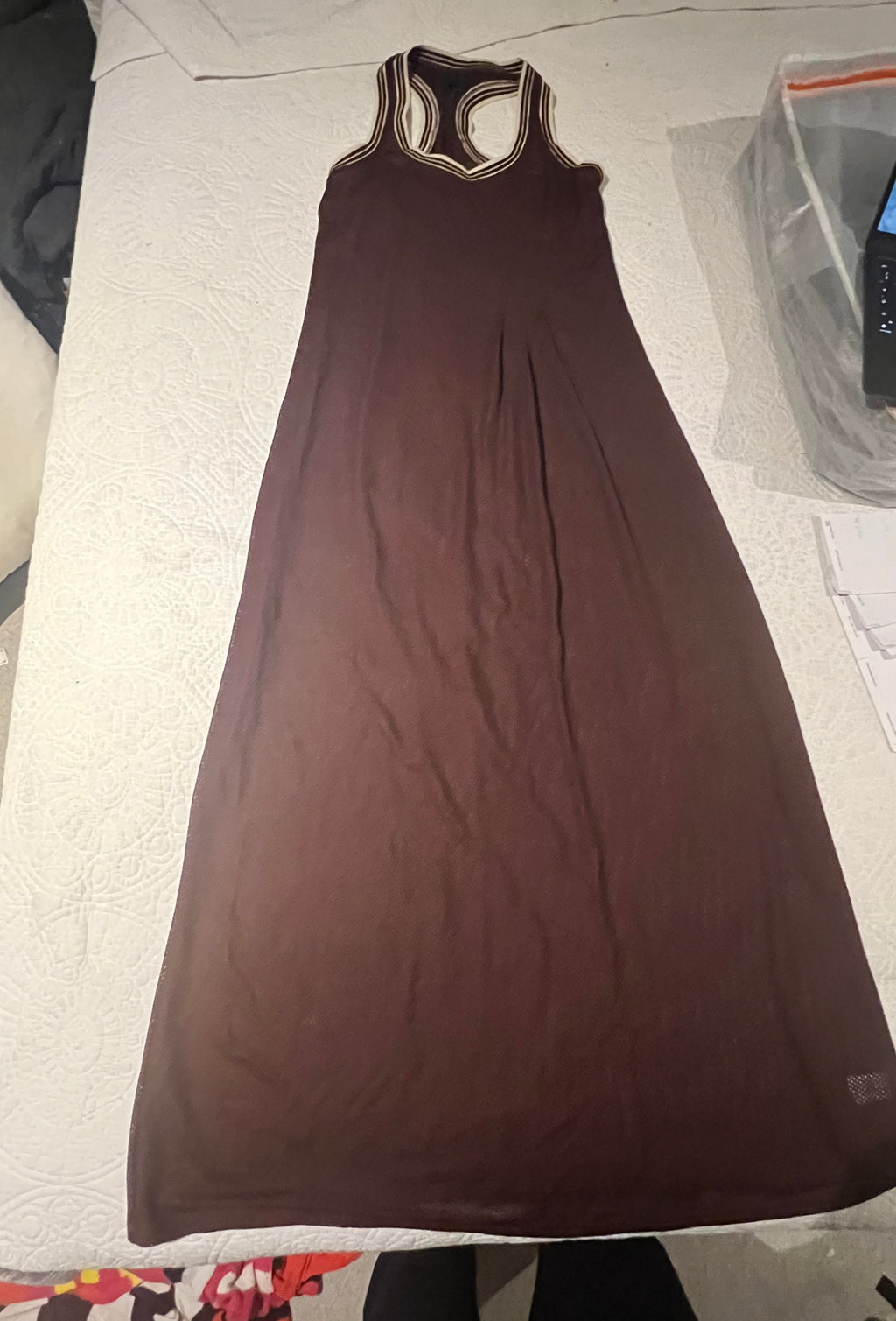 Brown midi dress