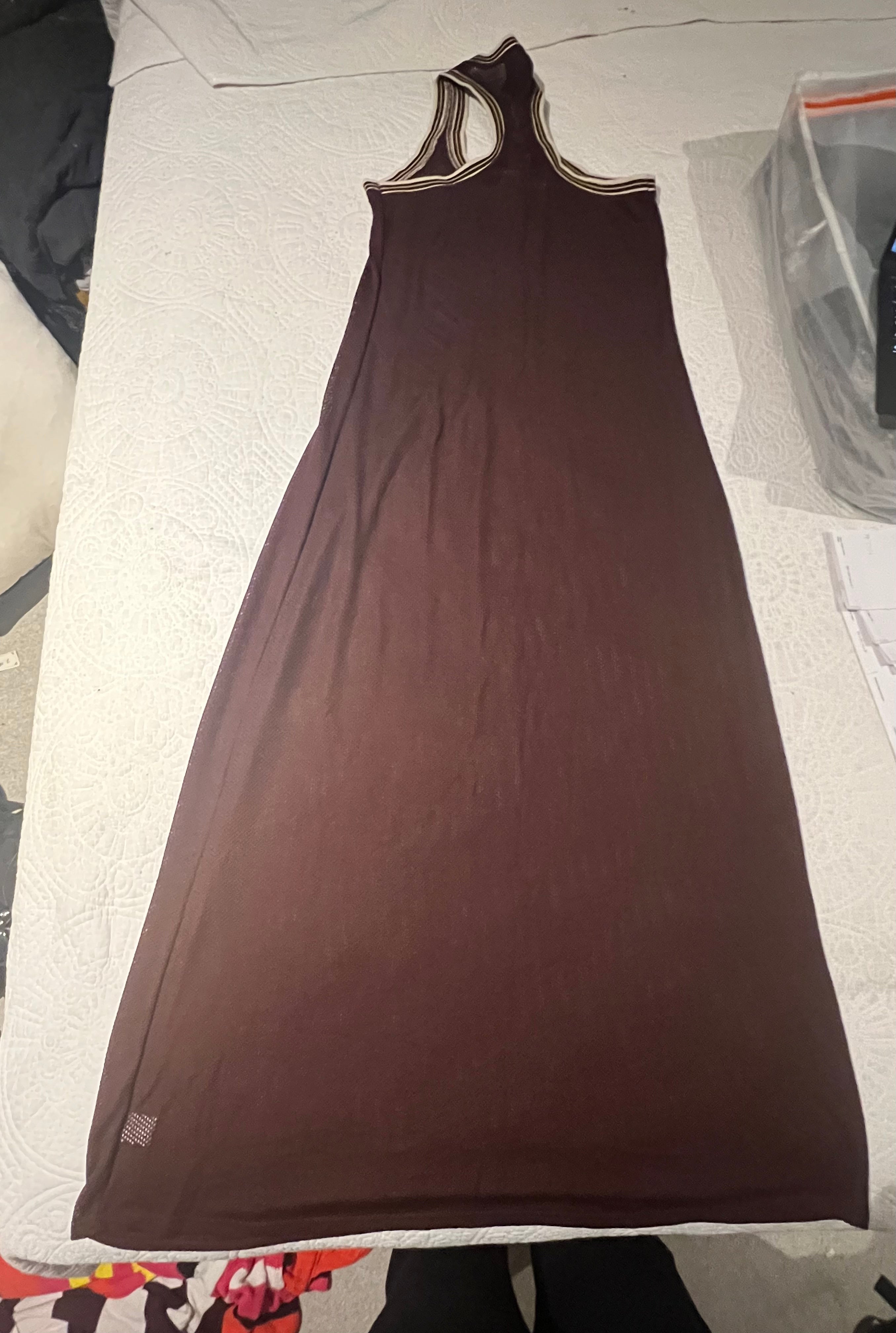 Brown midi dress