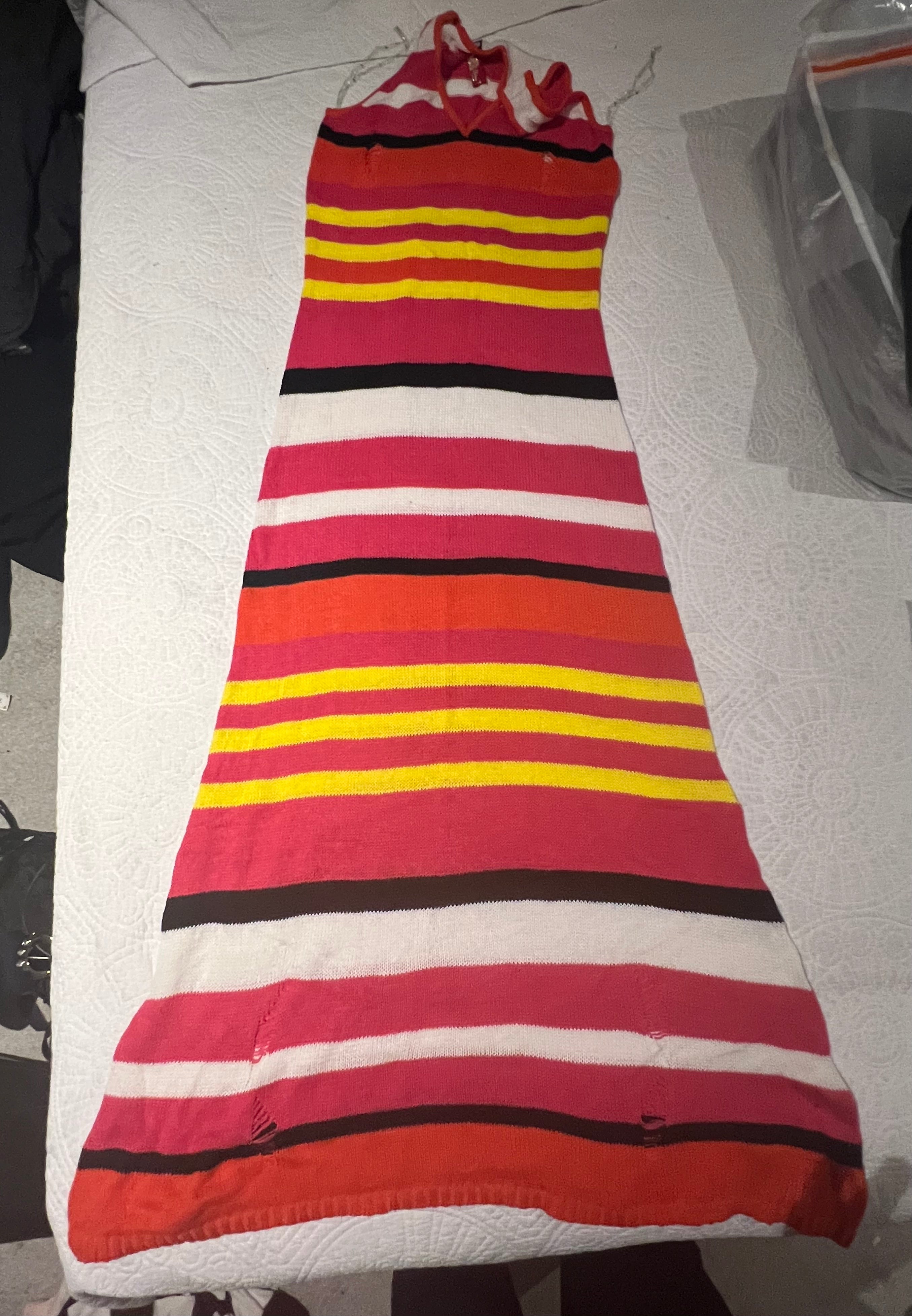 Pink stripped maxi dress