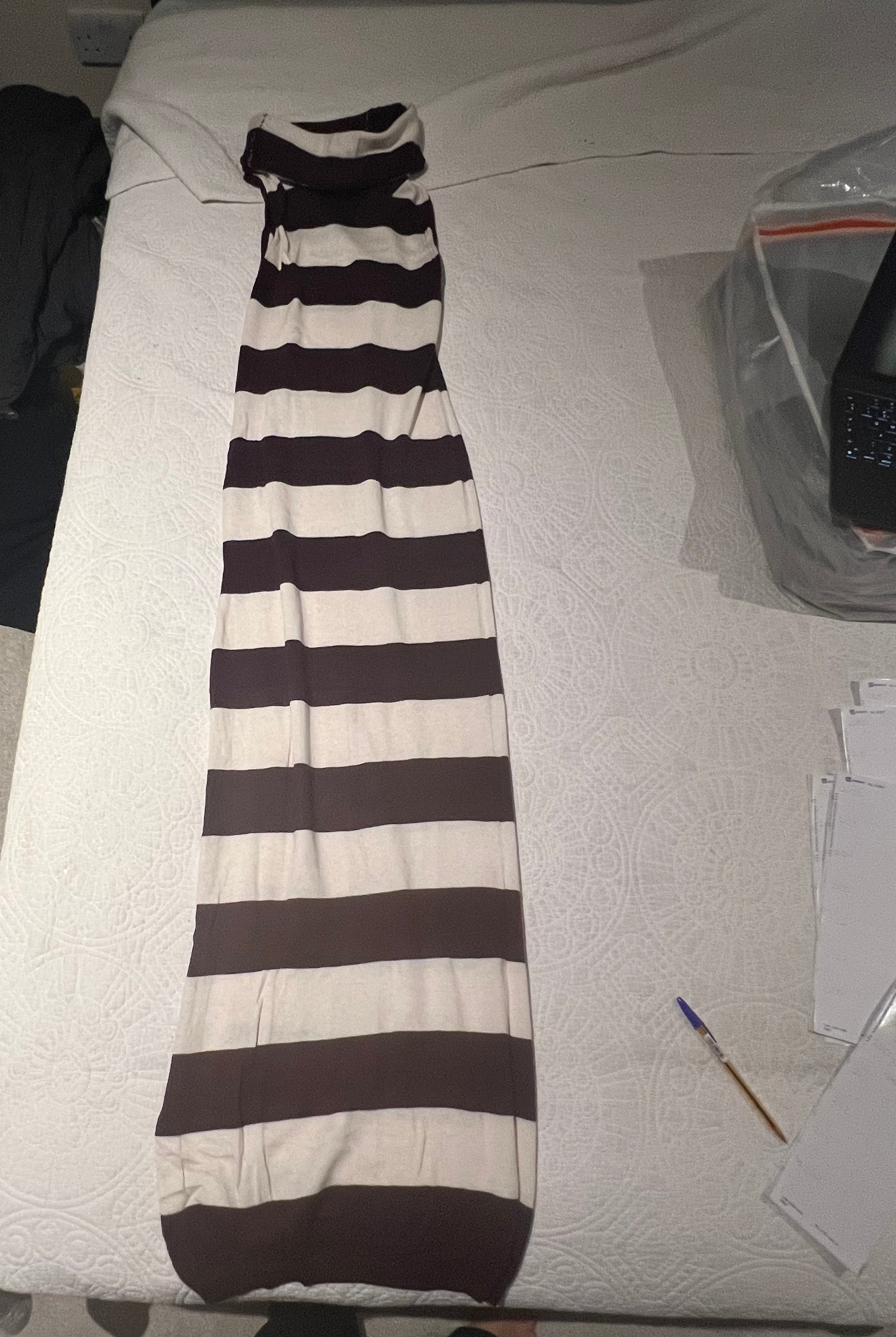 Brown/white stripped dress