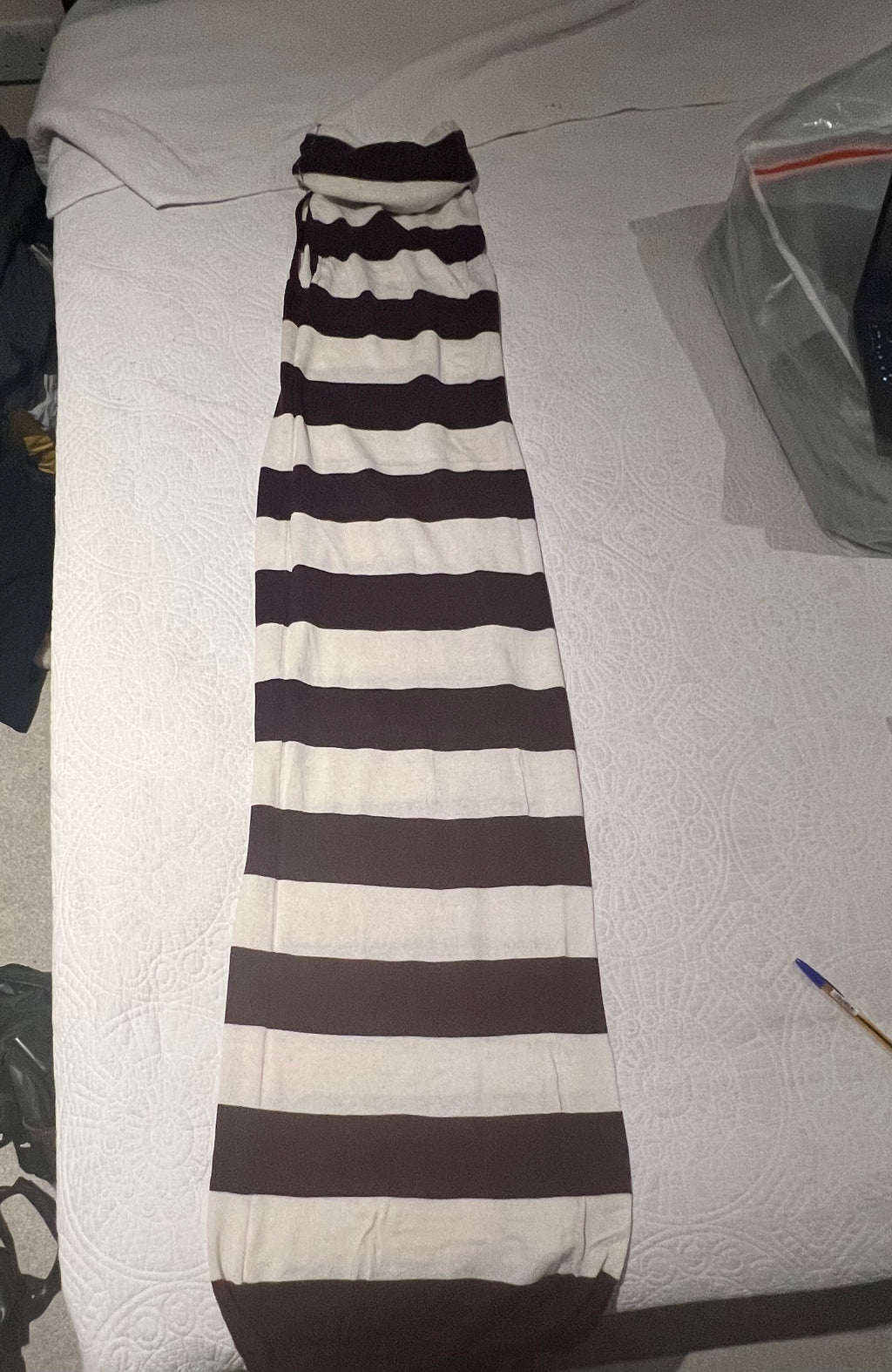 Brown/white stripped dress