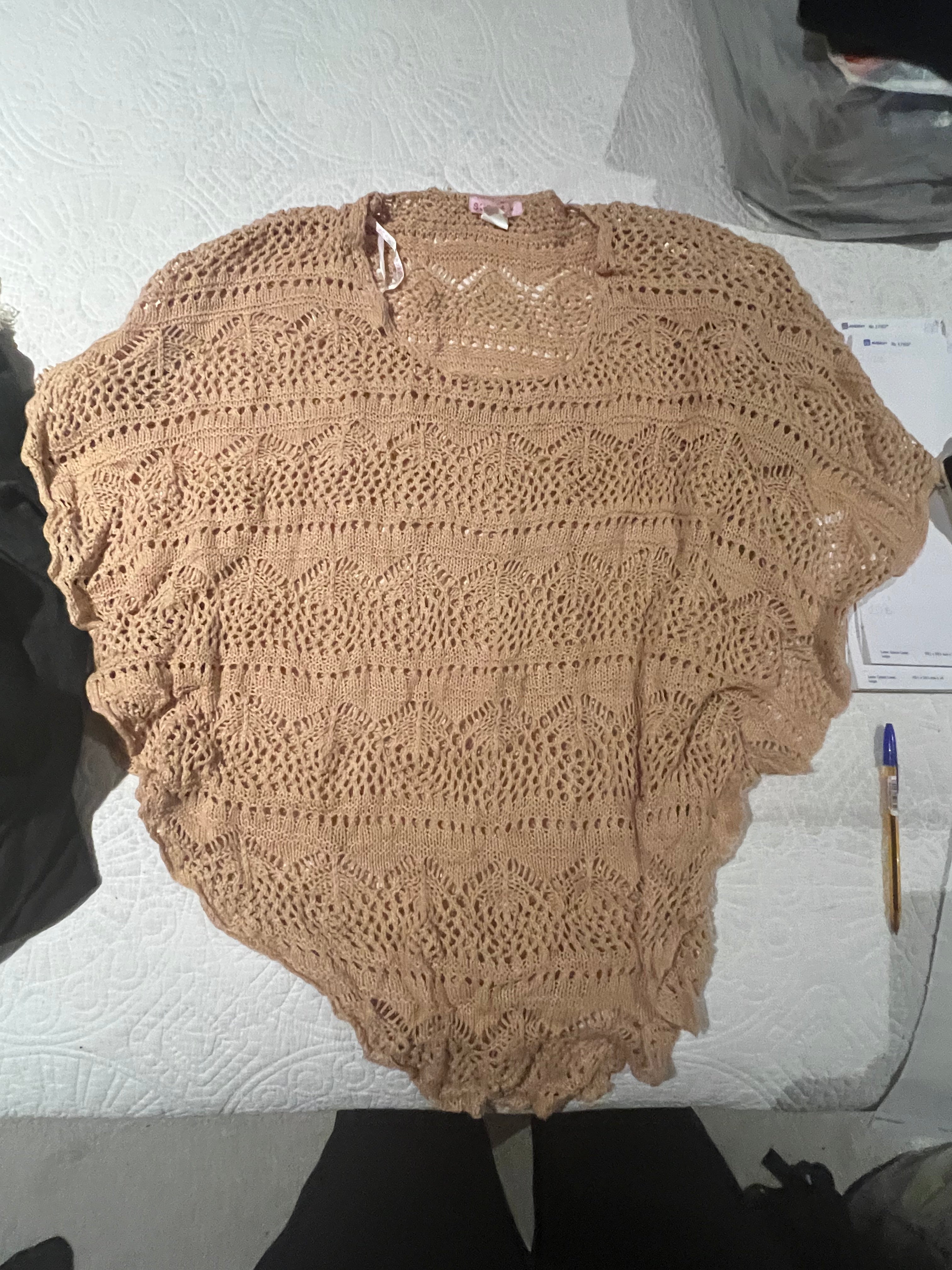 Nude over sized top