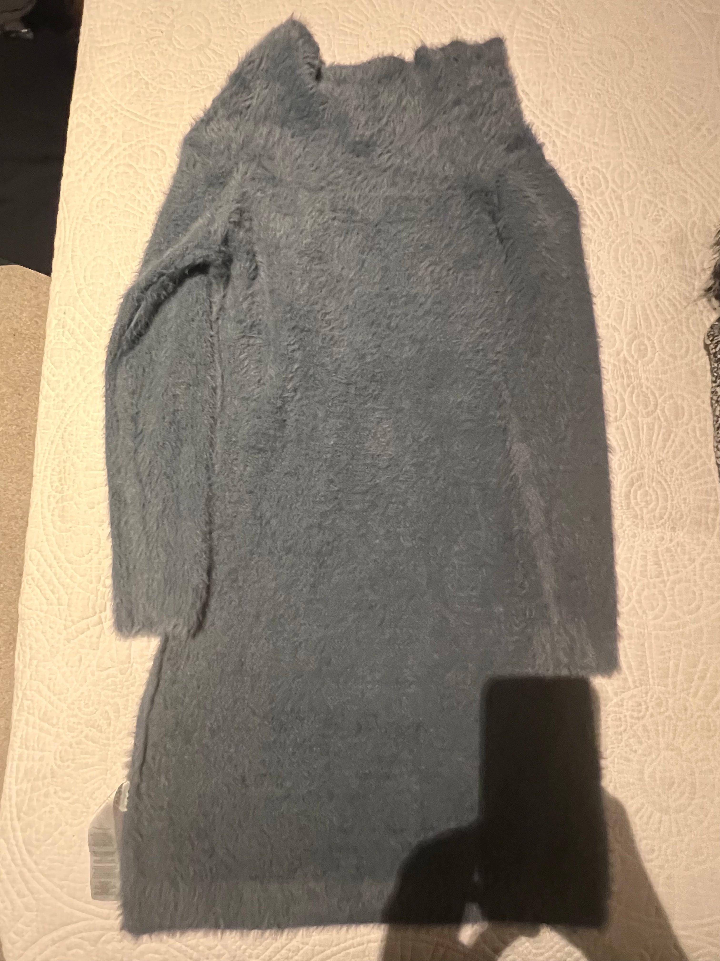 Grey fluffy jumper dress