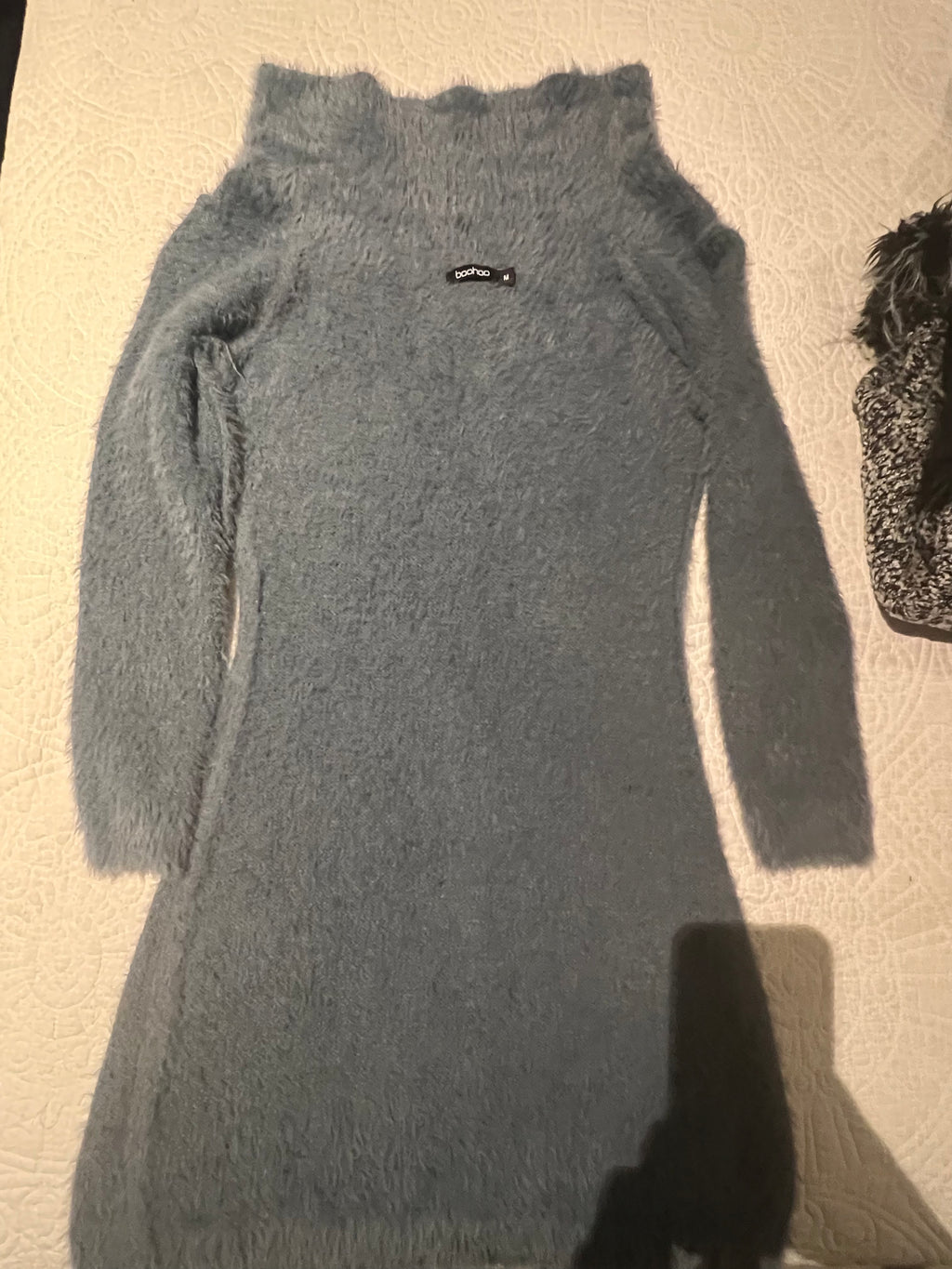 Grey fluffy jumper dress