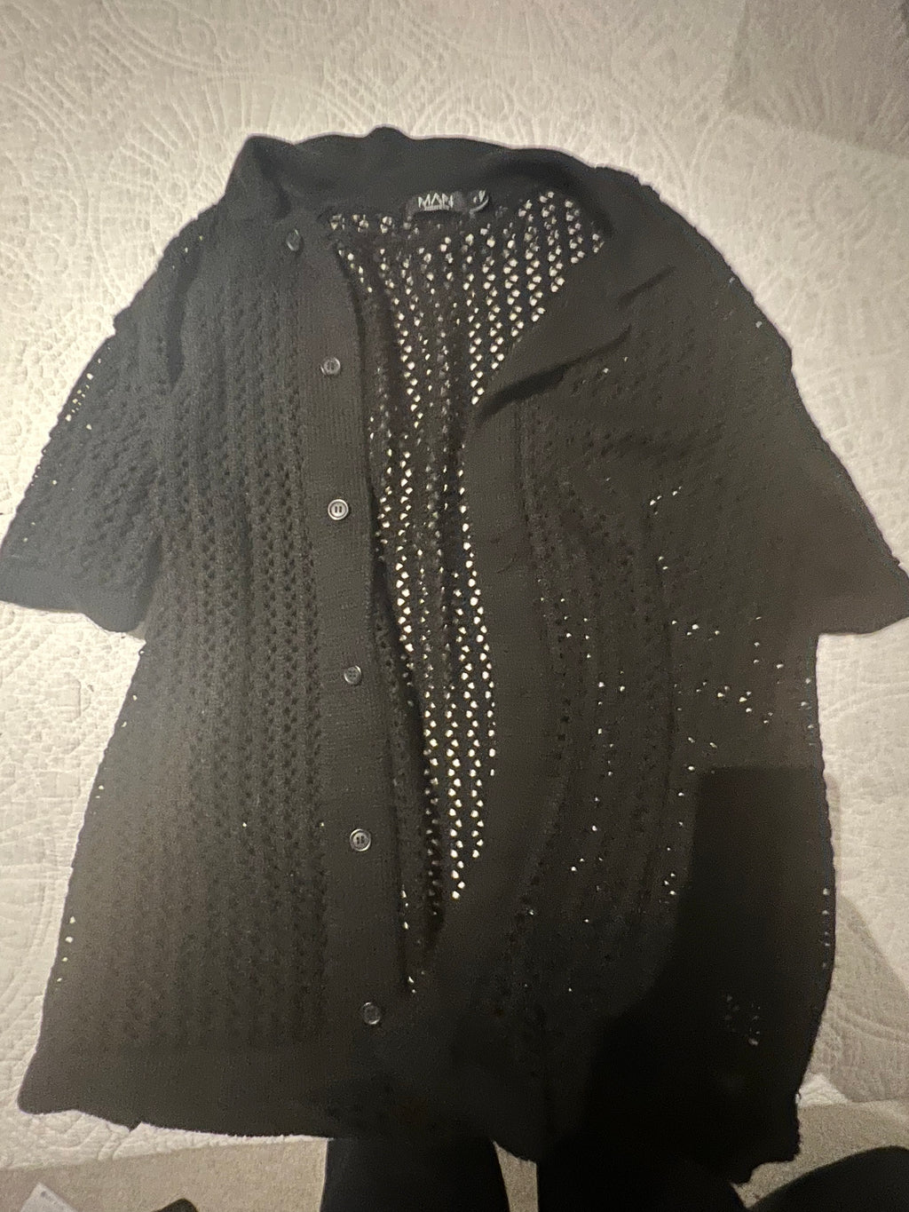 Black crochet shirt