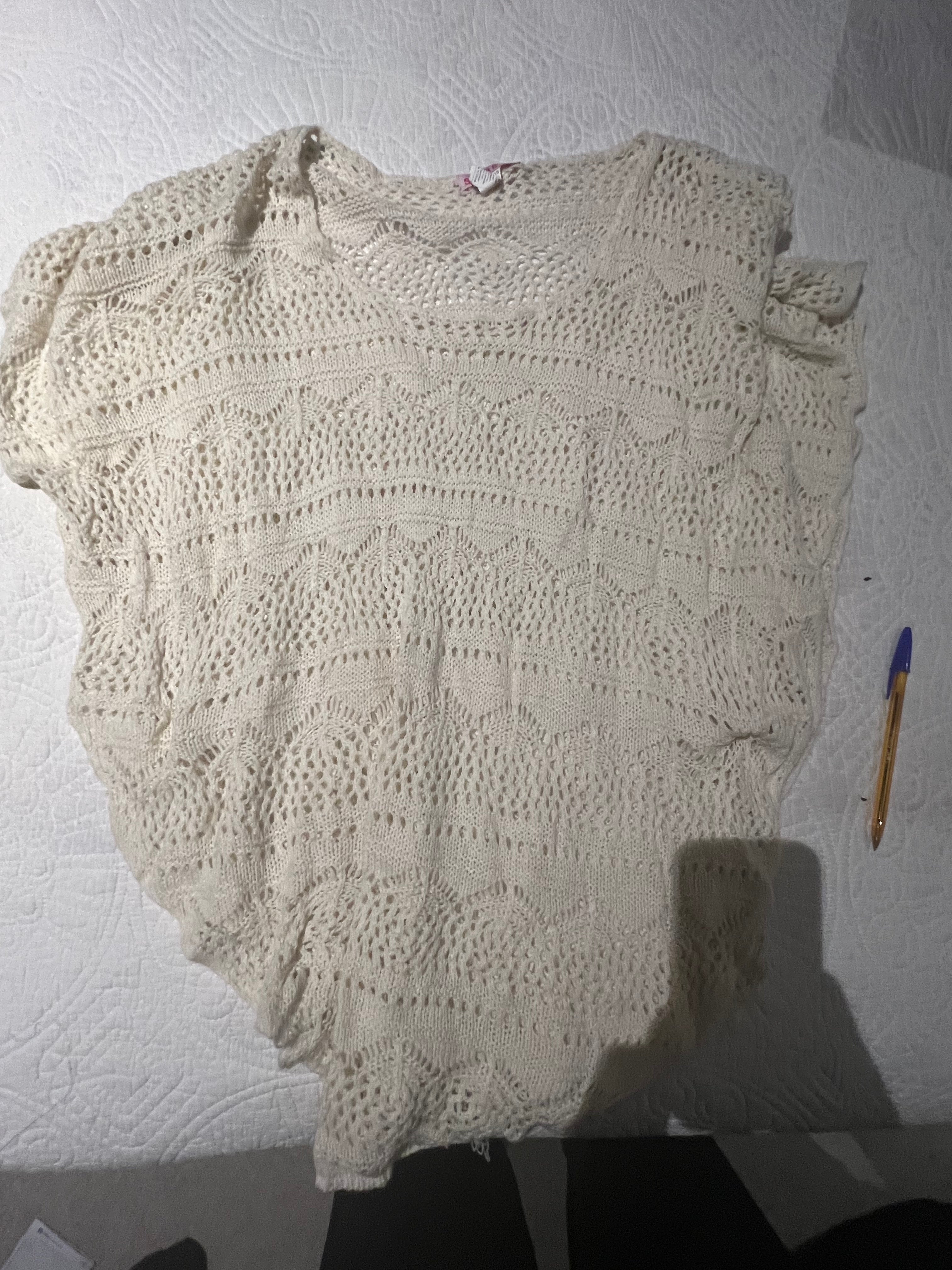 Cream over sized top
