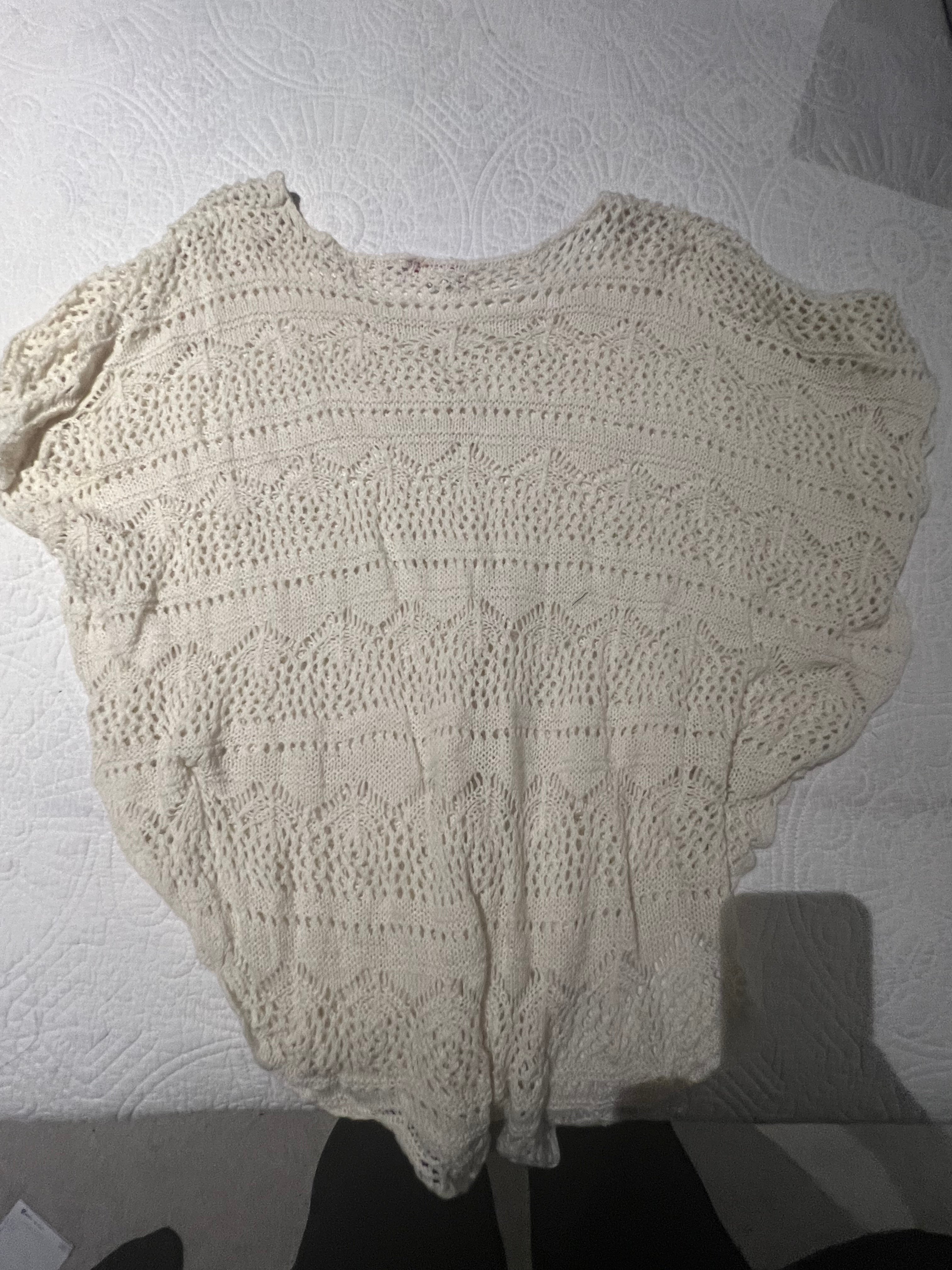Cream over sized top