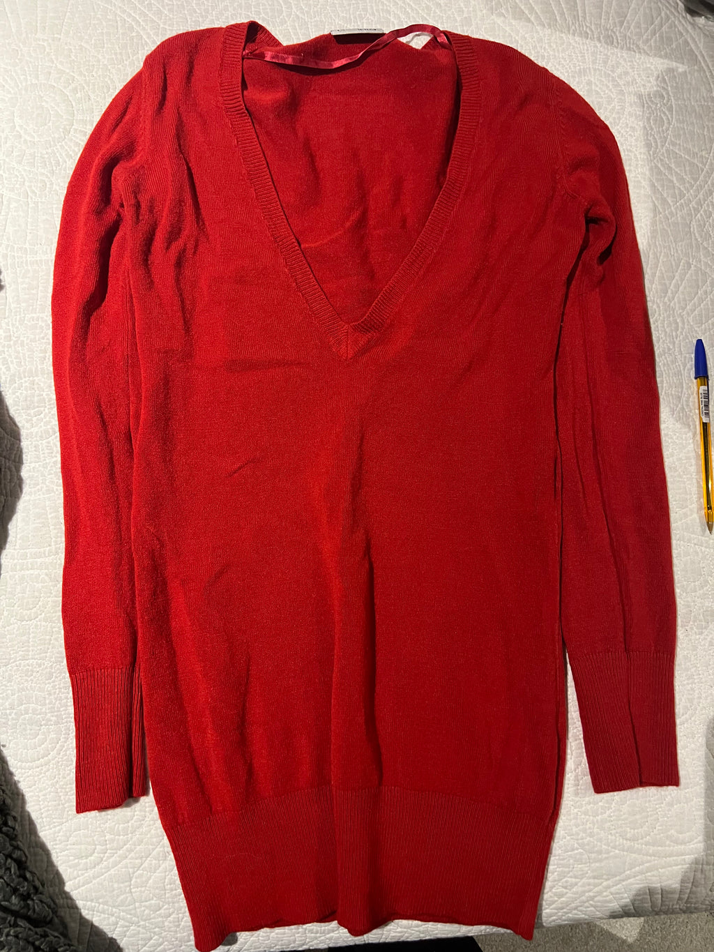 Red v neck jumper