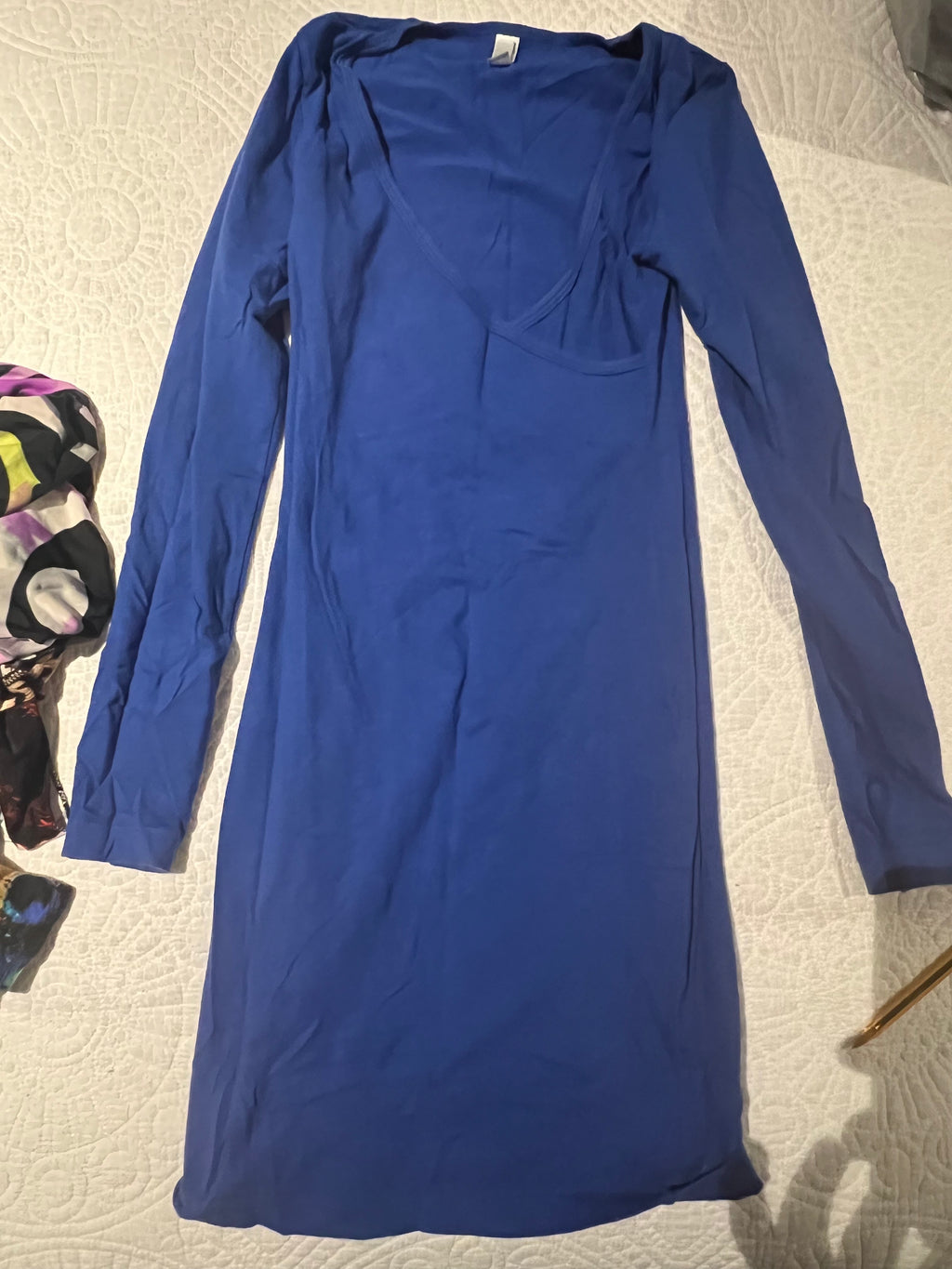 Long sleeve blue dress