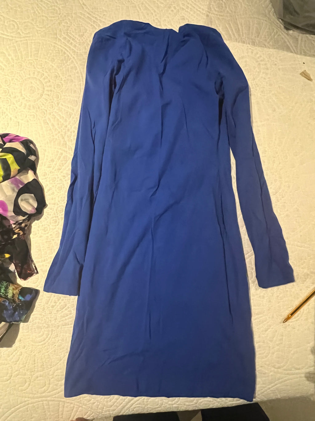 Long sleeve blue dress