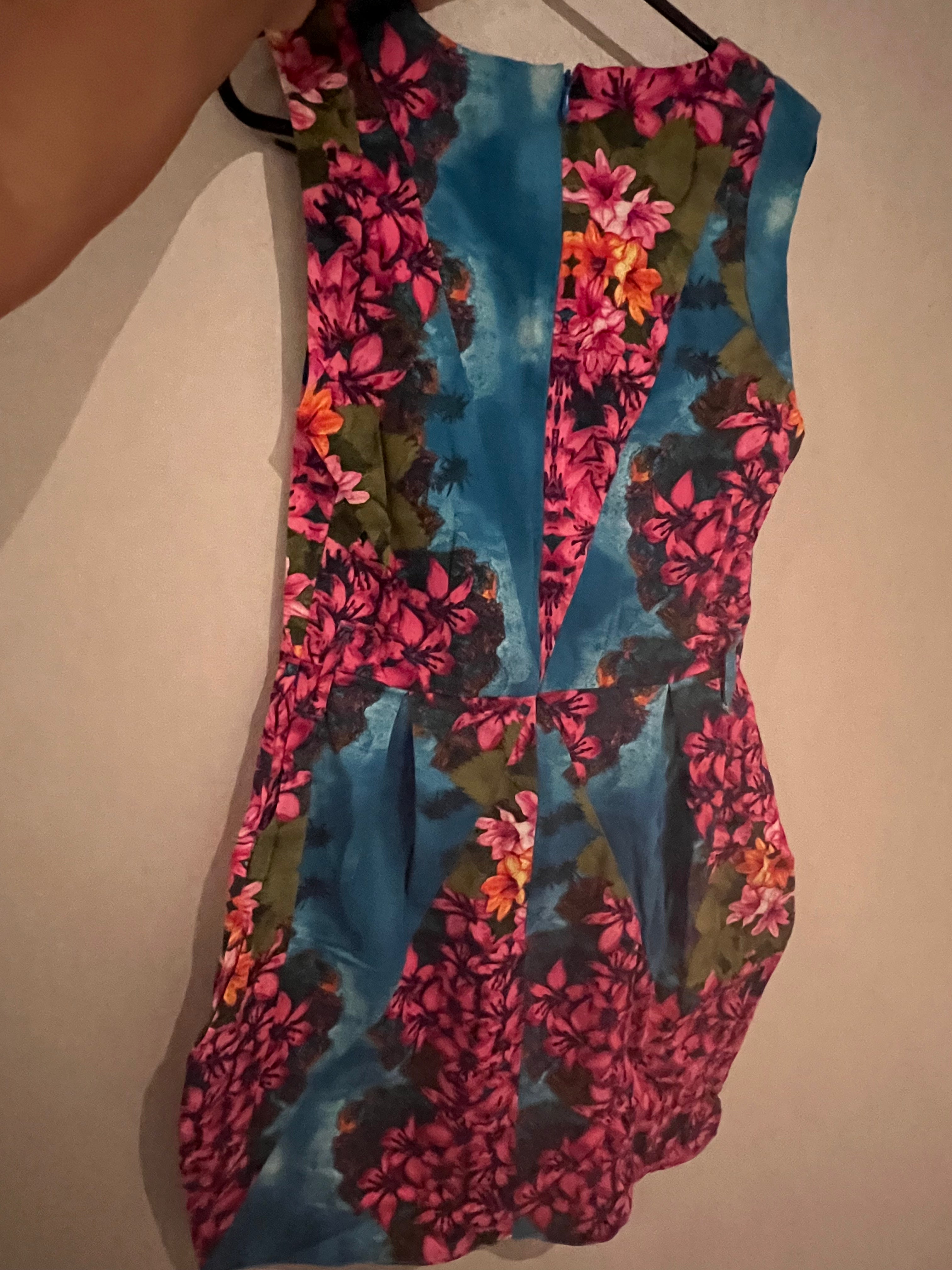 Pink/blue mini dress
