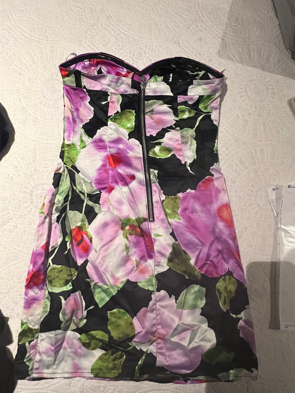 Flower print mini dress