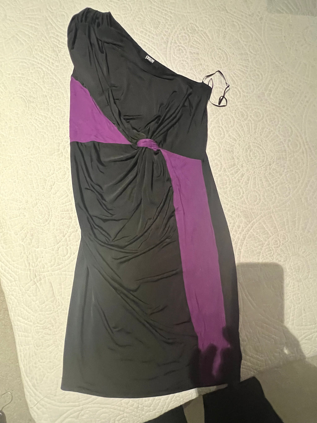 Black/purple mini dress