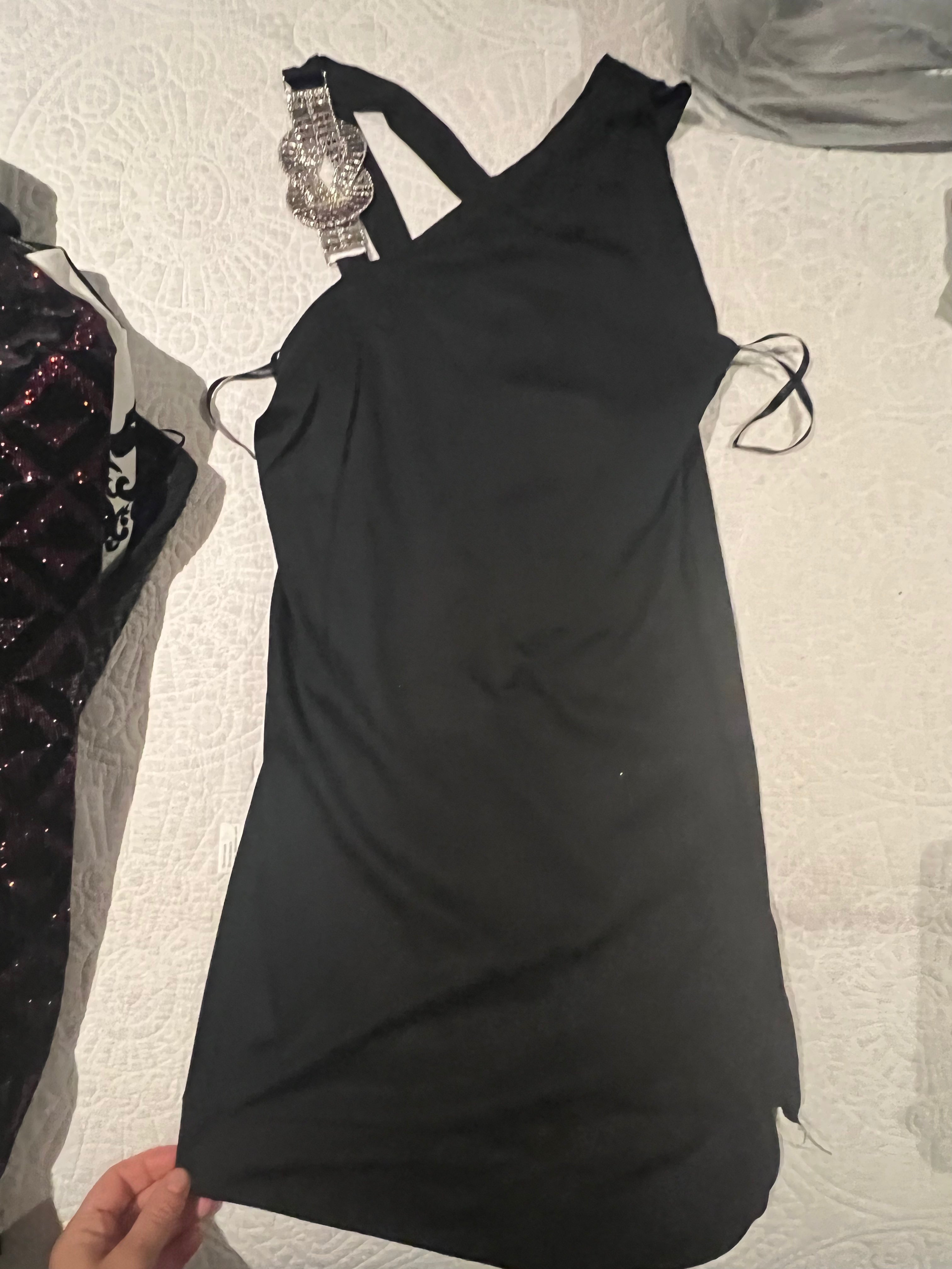 Black cut out mini dress