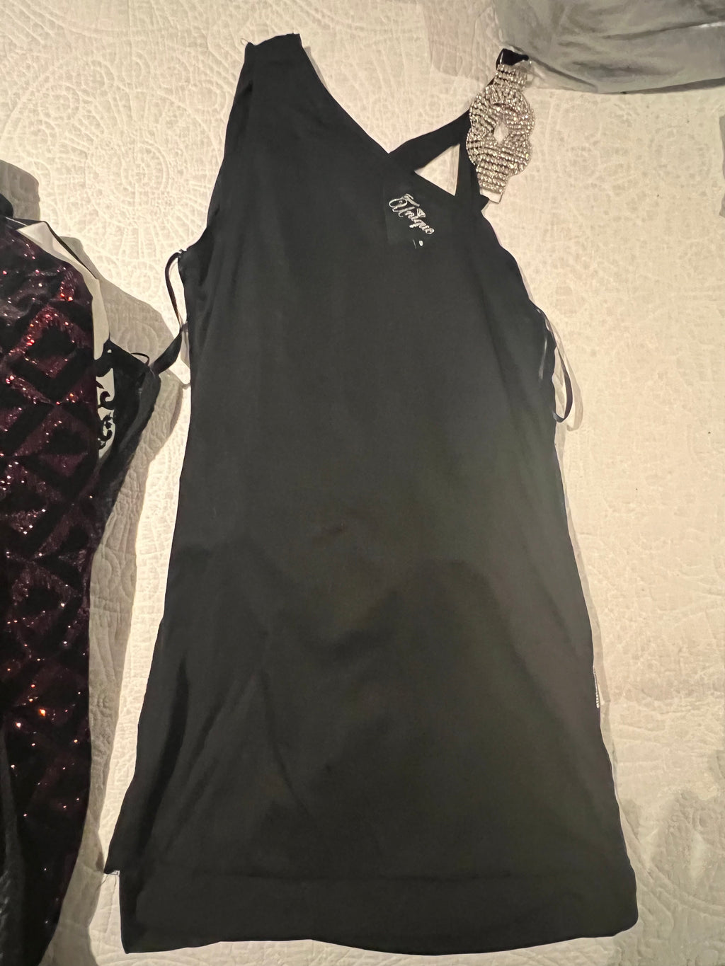 Black cut out mini dress