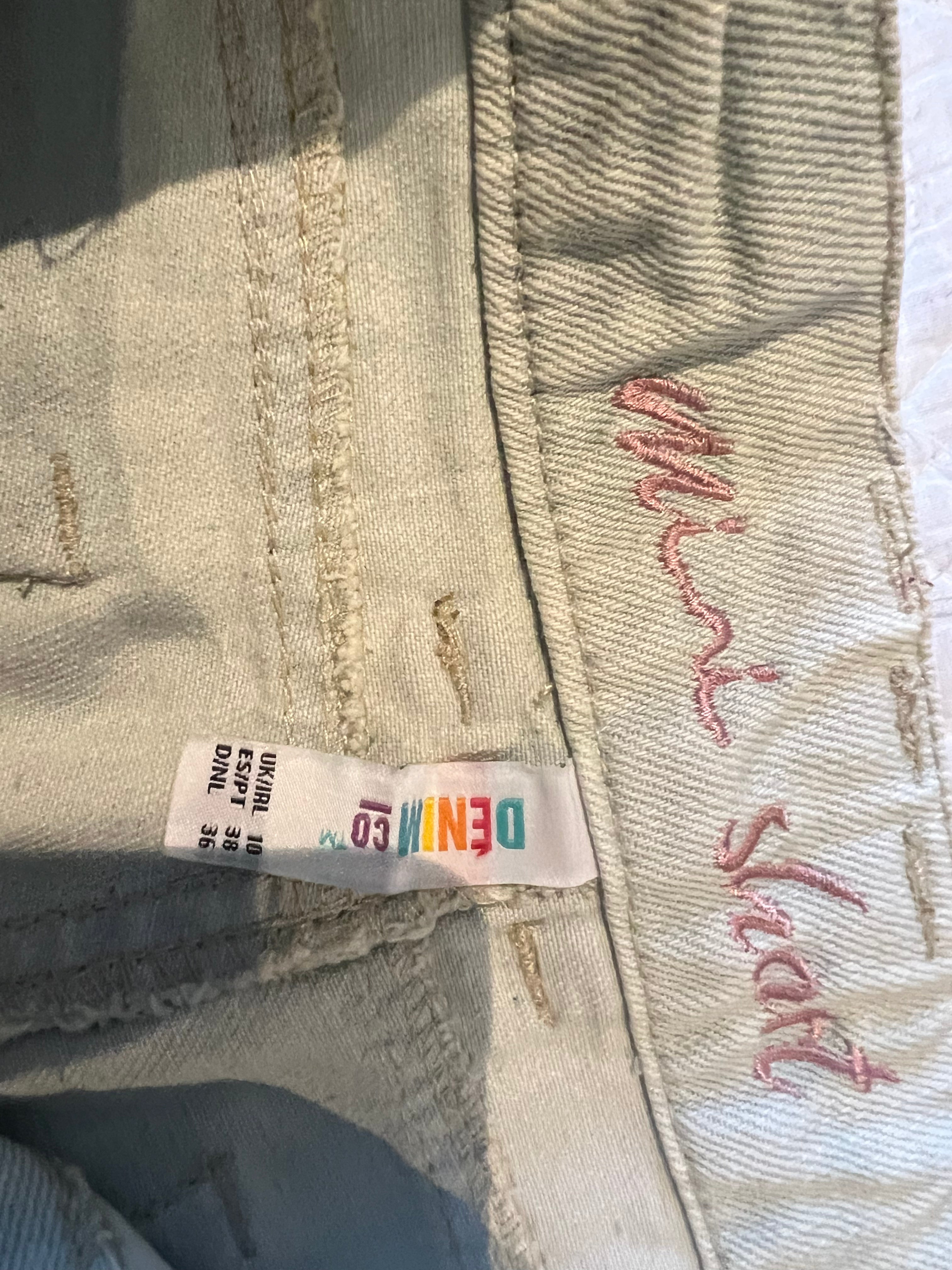 Khaki denim shorts