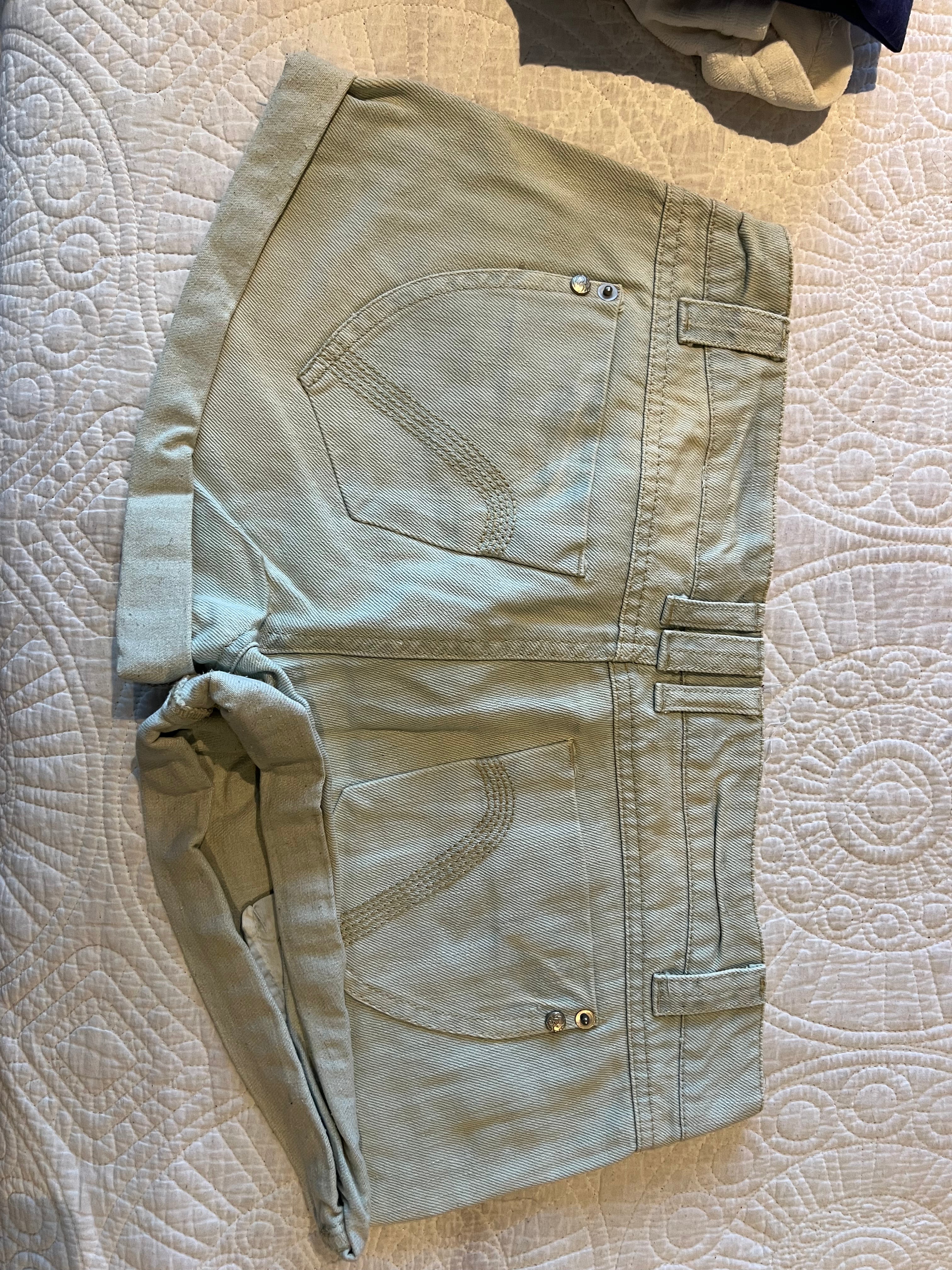 Khaki denim shorts