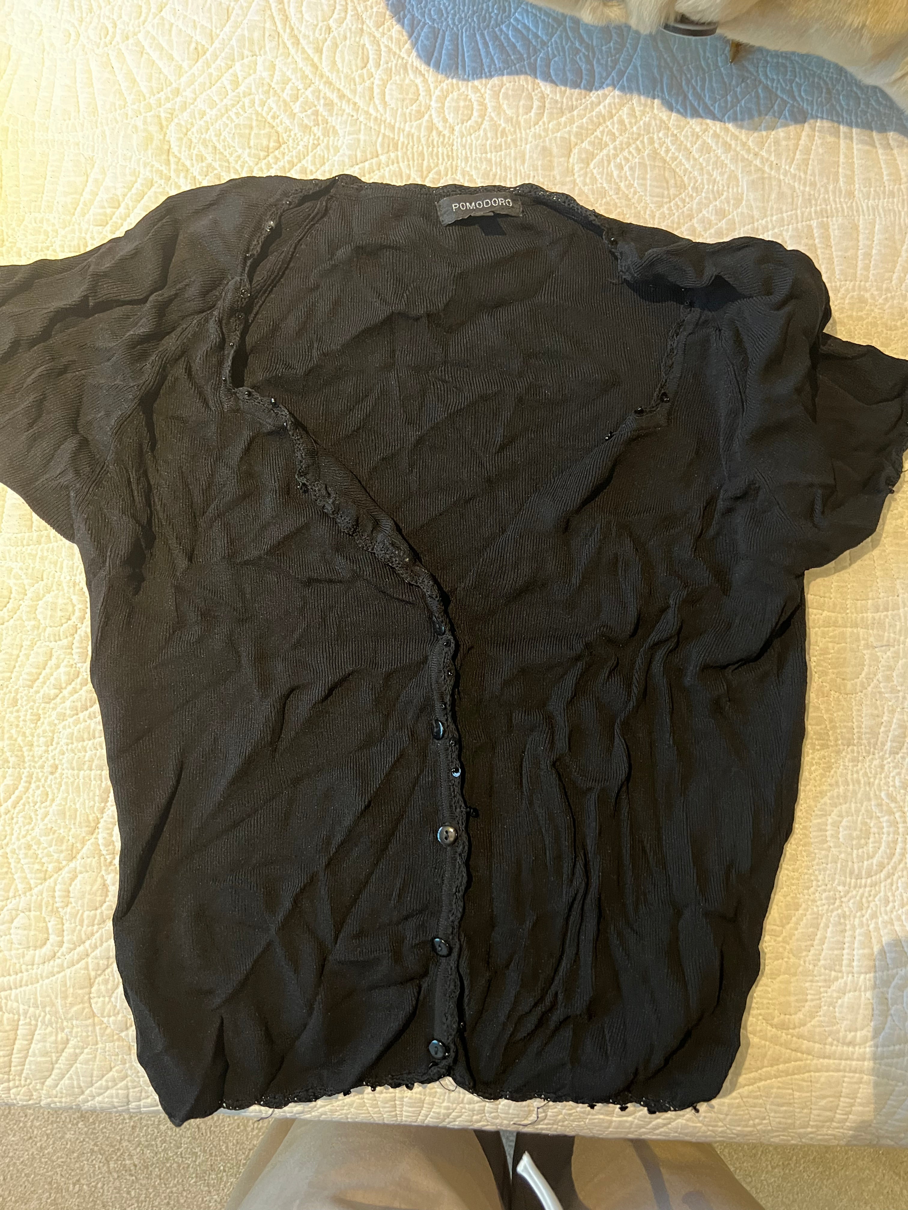 Black button up top
