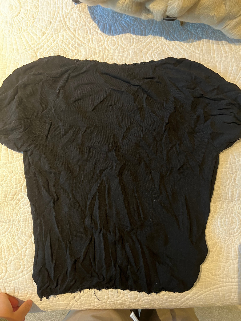 Black button up top