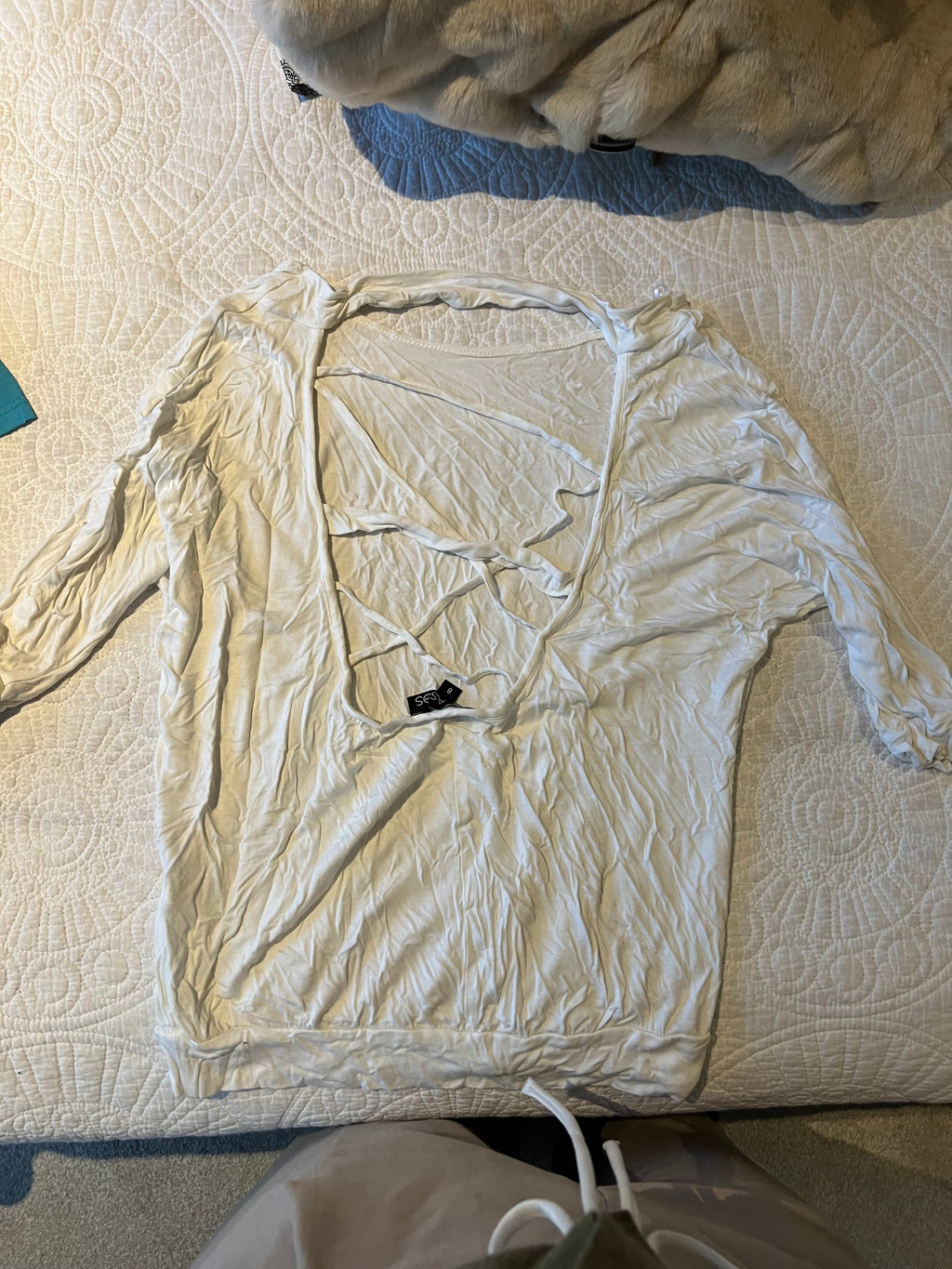 White cut out top